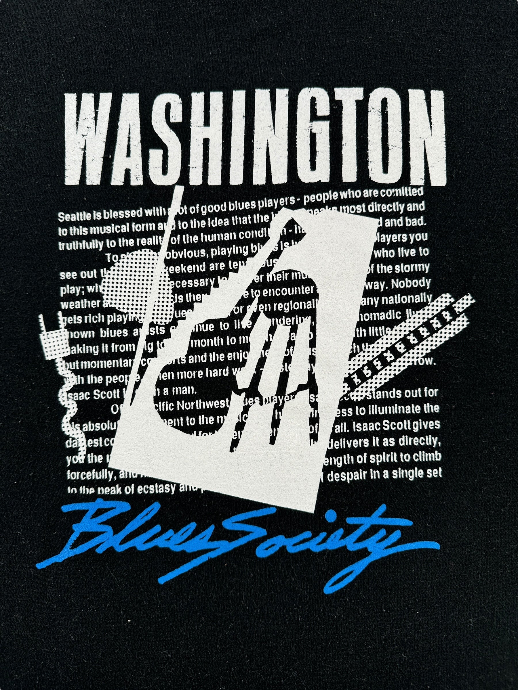 Front Graphic of Vintage Washington Blues Society Tee SZ L