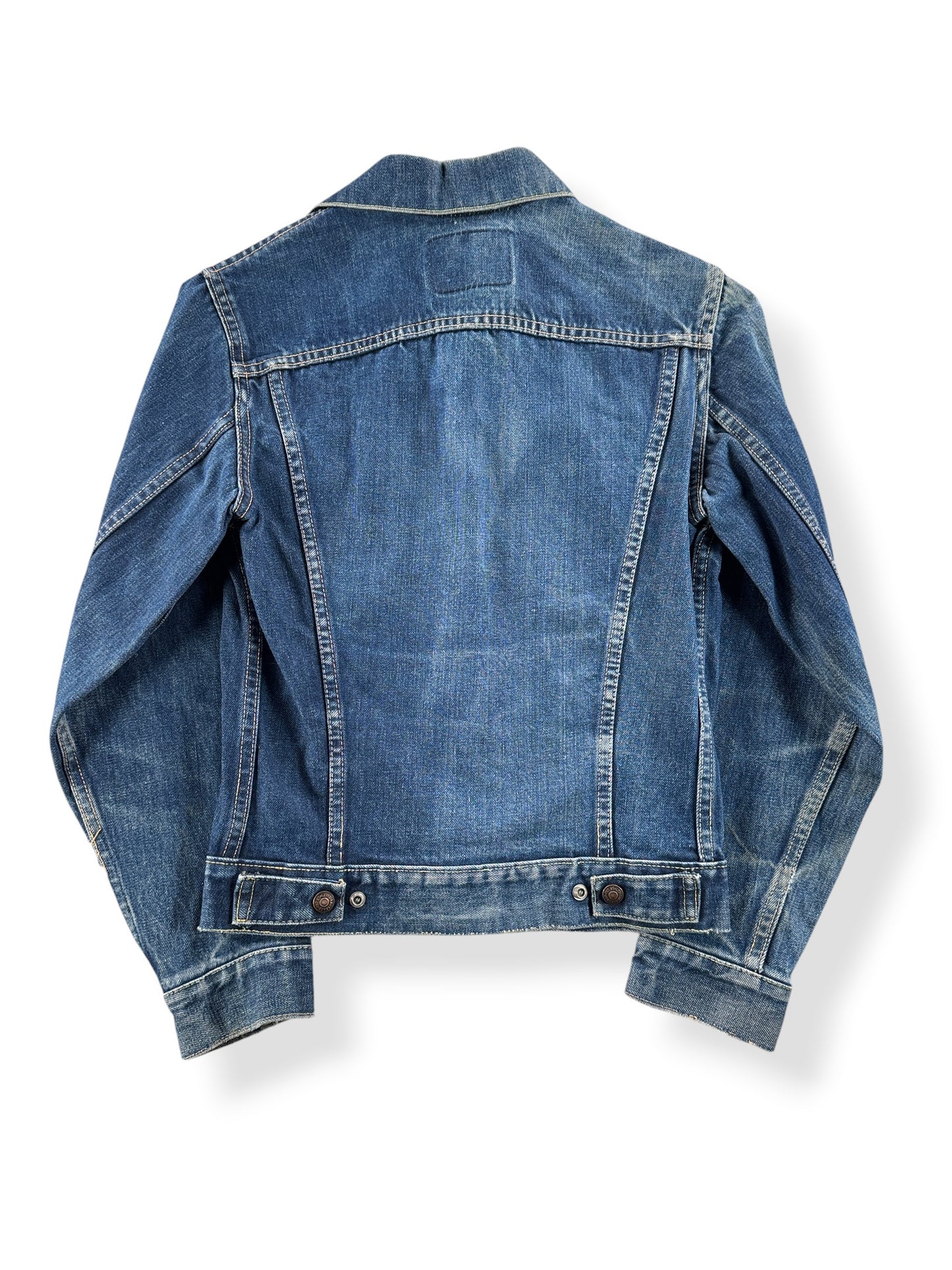 Back of Vintage Ladies Levis Big E 557B Trucker Jacket SZ 16