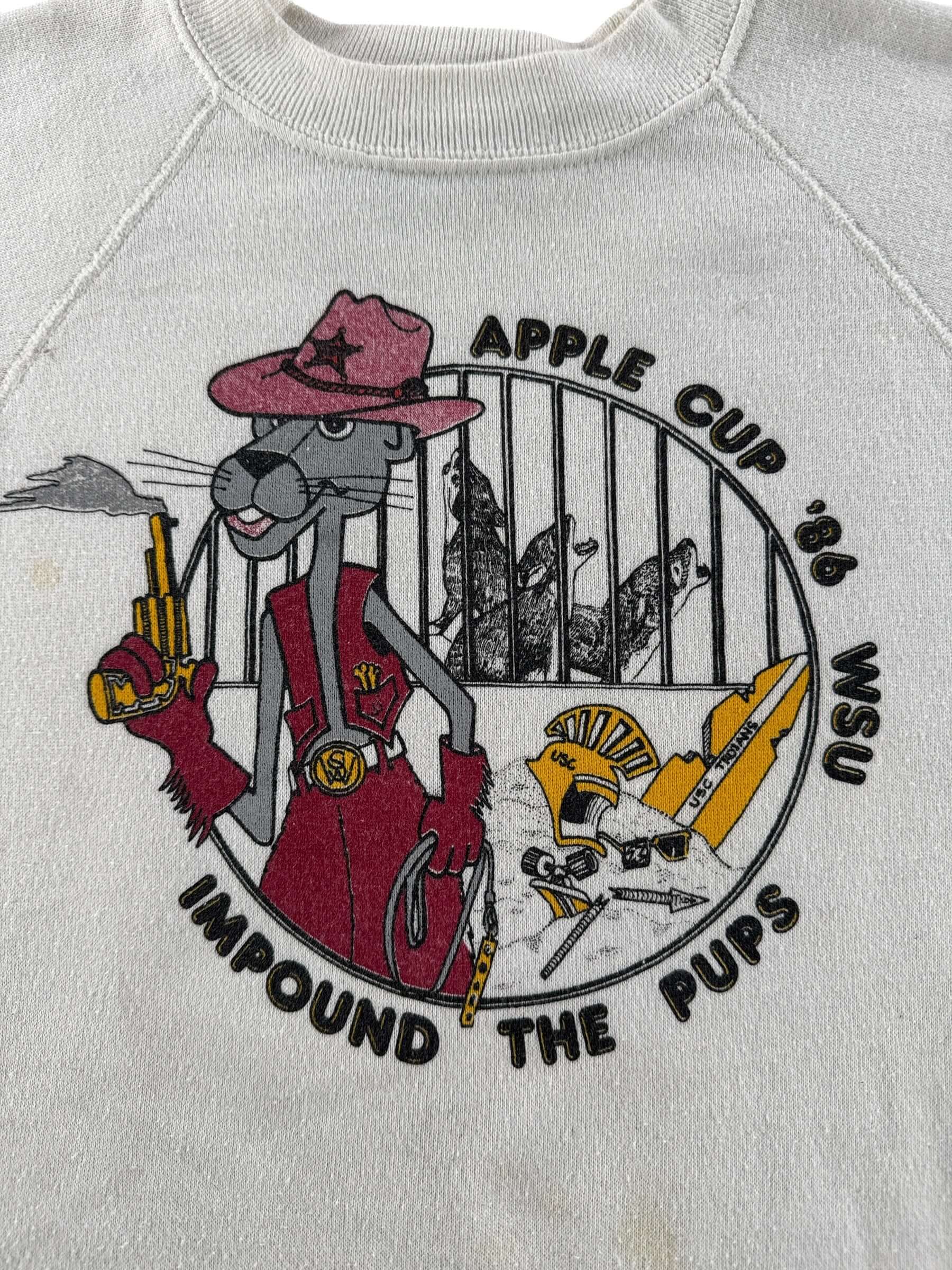 Graphic of Vintage Apple Cup Impound The Pups Crewneck SZ XL (Fits M)