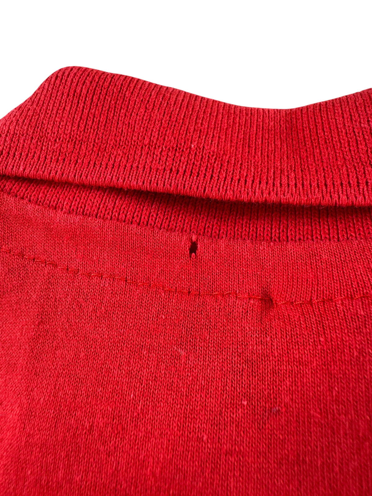Pinhole on back neck of Vintage 80s Era Ferrari Polo SZ M (Fits S)