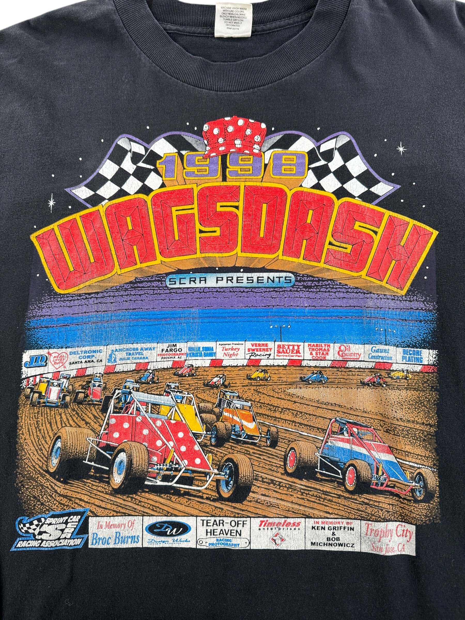 Graphic of Vintage 1998 Wagsdash Racing Long Sleeve Tee SZ L
