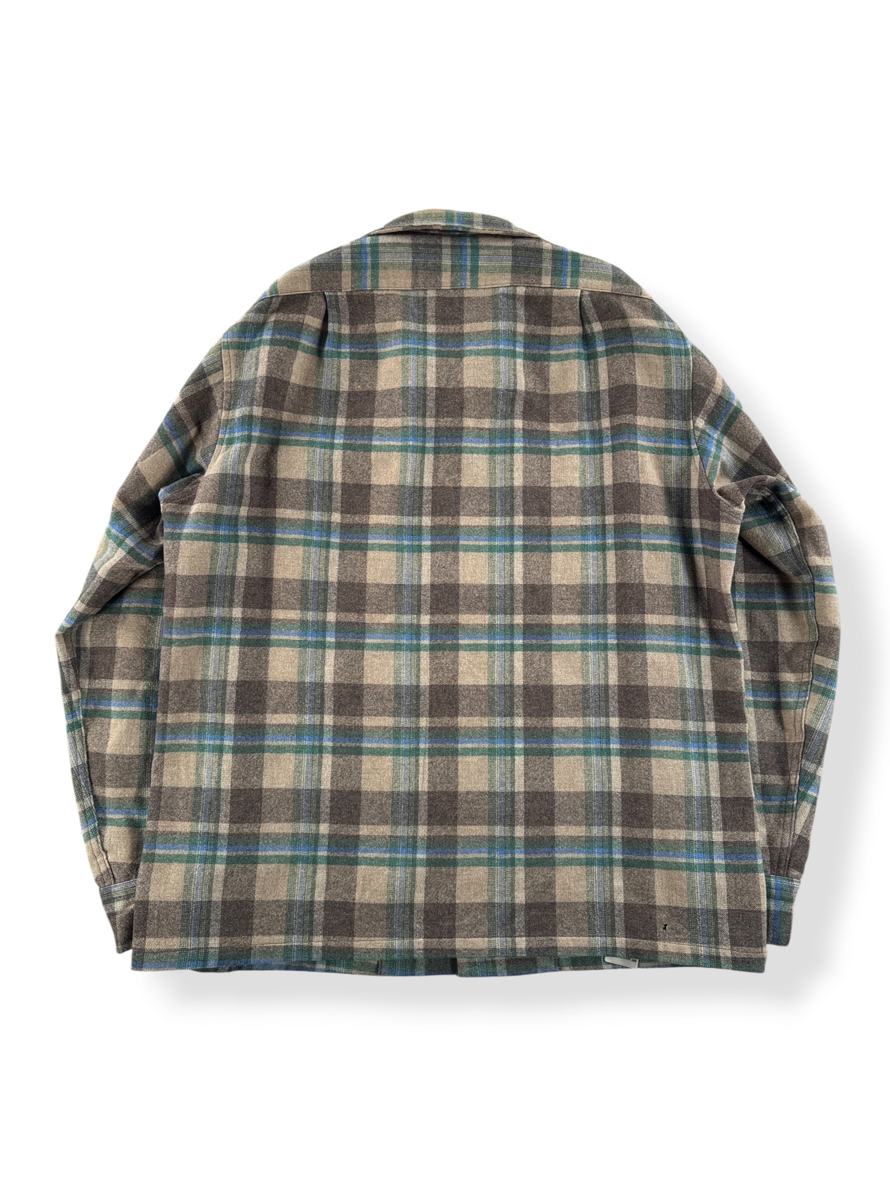 Back of Vintage Brown & Green Pendleton Board Shirt SZ L - AS IS