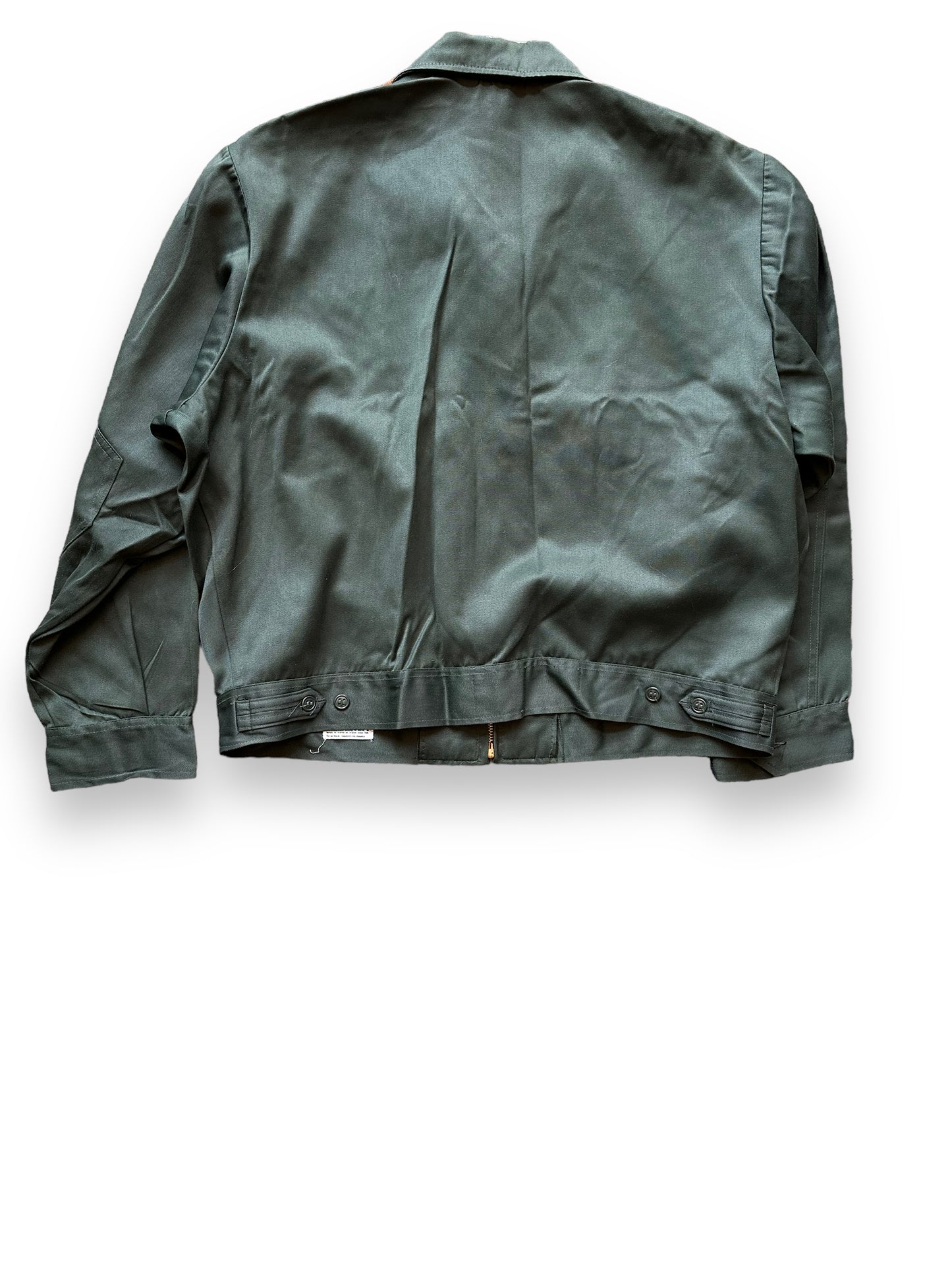 Rear View of Vintage Mr 2-Ply Slate Green Gas Station Jacket SZ 48 | Vintage Workwear Jacket Seattle | Seattle Vintage Clothing