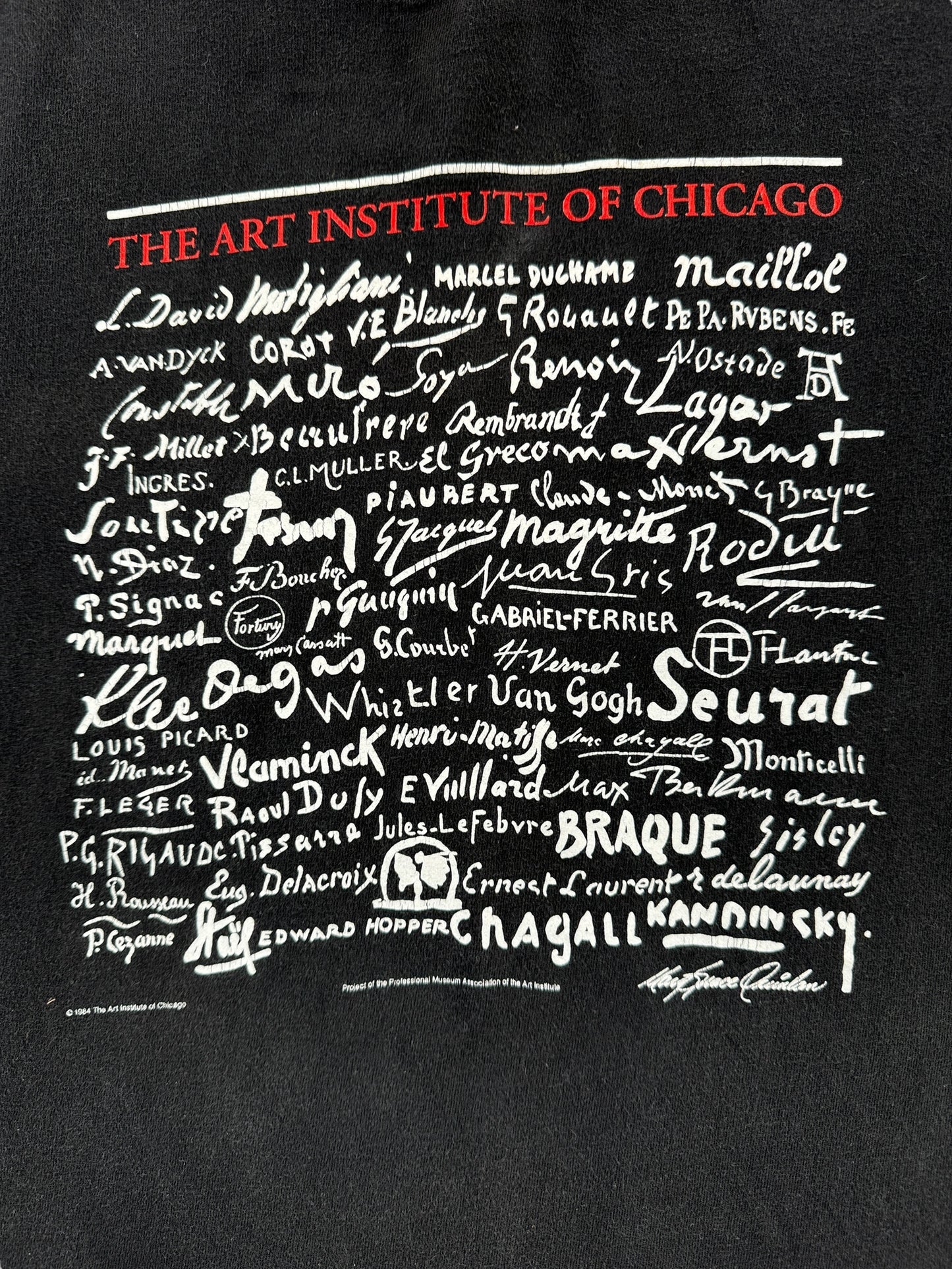 Front Graphic of Vintage Art Institute of Chicago Tee SZ L