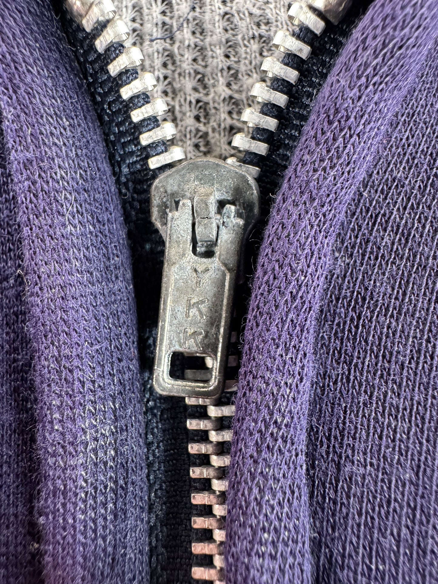 Vintage 70s Thrashed Waffle Zip Up Sweatshirt SZ XL