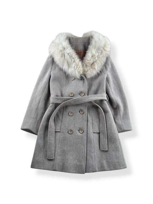 Front of Vintage Wool Coat W/ Fur Collar SZ S - AS IS