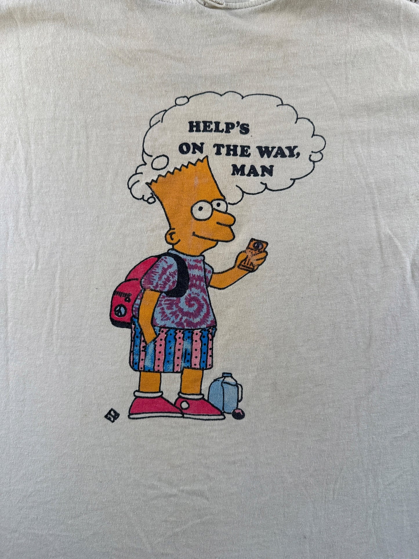 Back graphic on Vintage Bart Simpson Bart On Down The Line Tee SZ XL