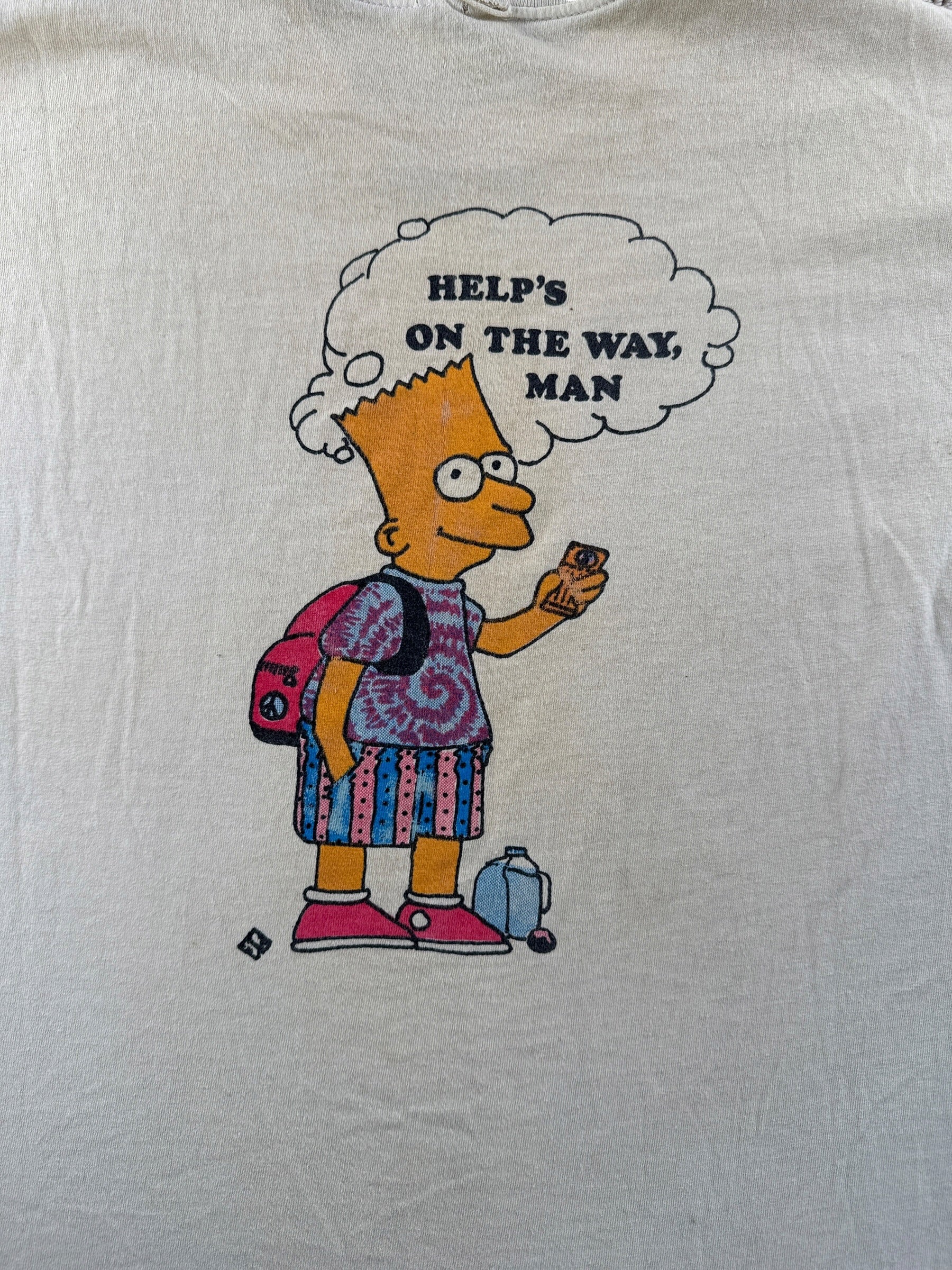 Back graphic on Vintage Bart Simpson Bart On Down The Line Tee SZ XL