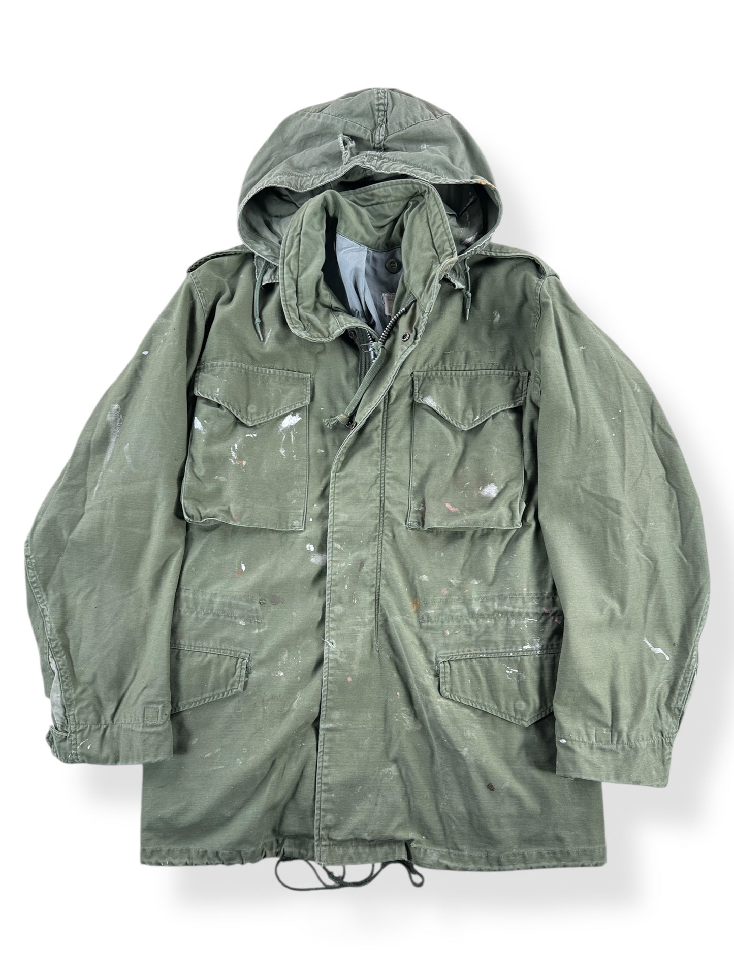 Front of Vintage M65 Field Jacket W/ Paint Splatters SZ M