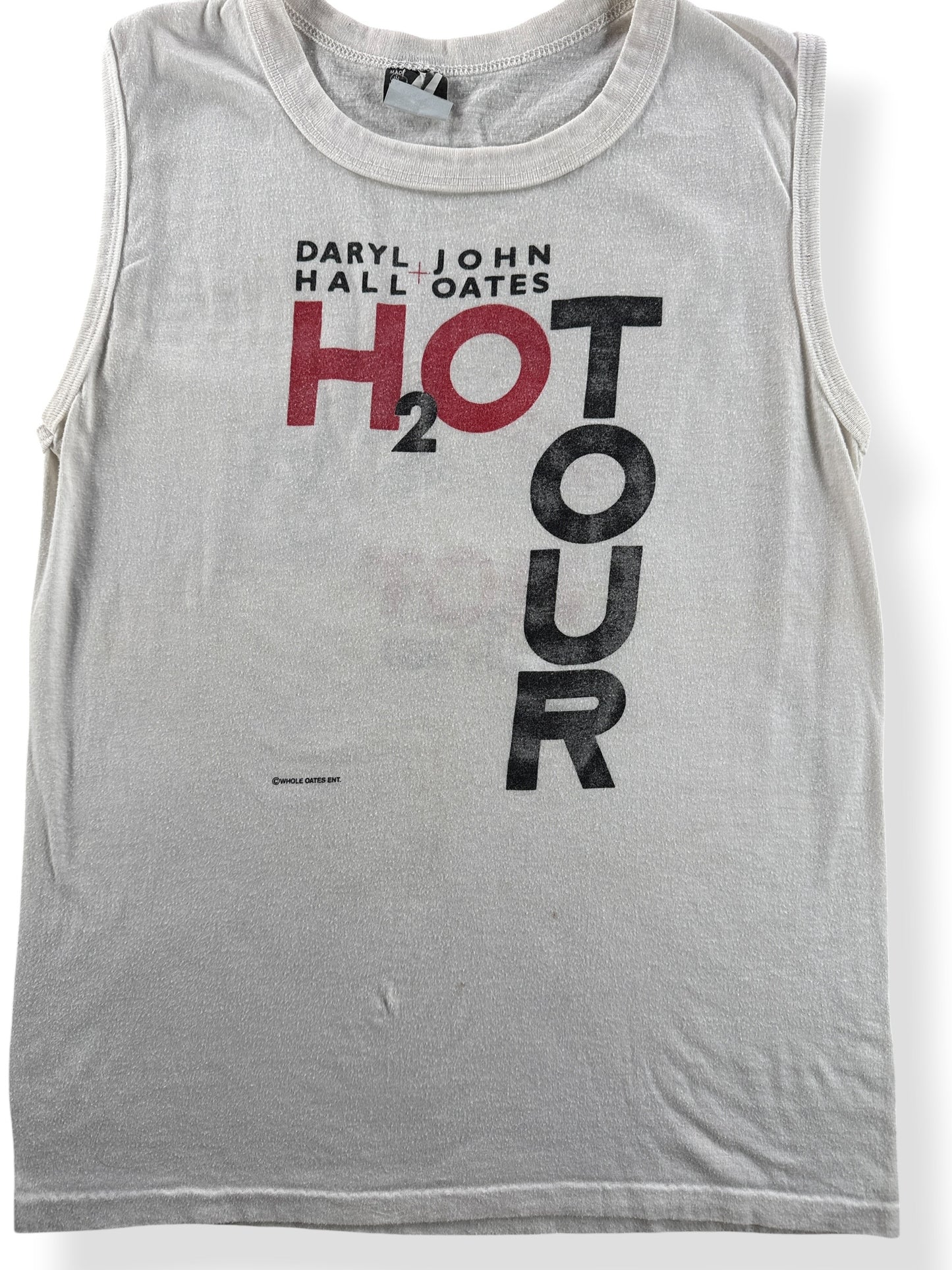 Front Close Up of Vintage Daryl John Hall & Oats Tour Tank Top SZ M (Fits XS)