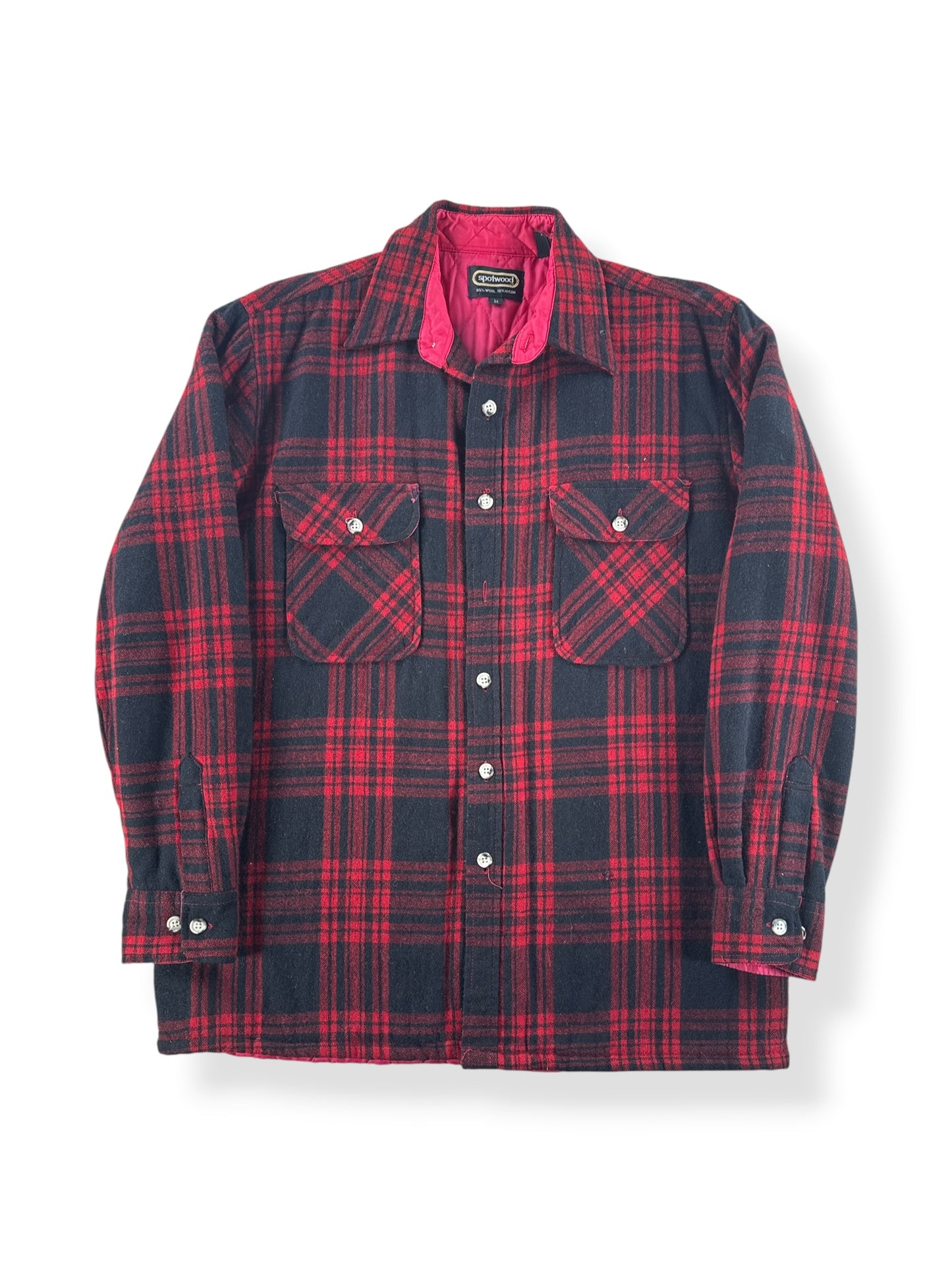 Front of Vintage Quilted Lined Wool Flannel SZ M