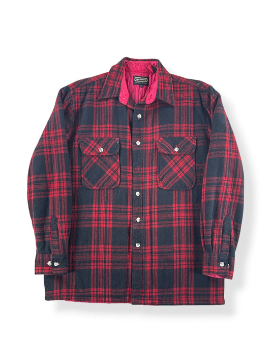 Front of Vintage Quilted Lined Wool Flannel SZ M