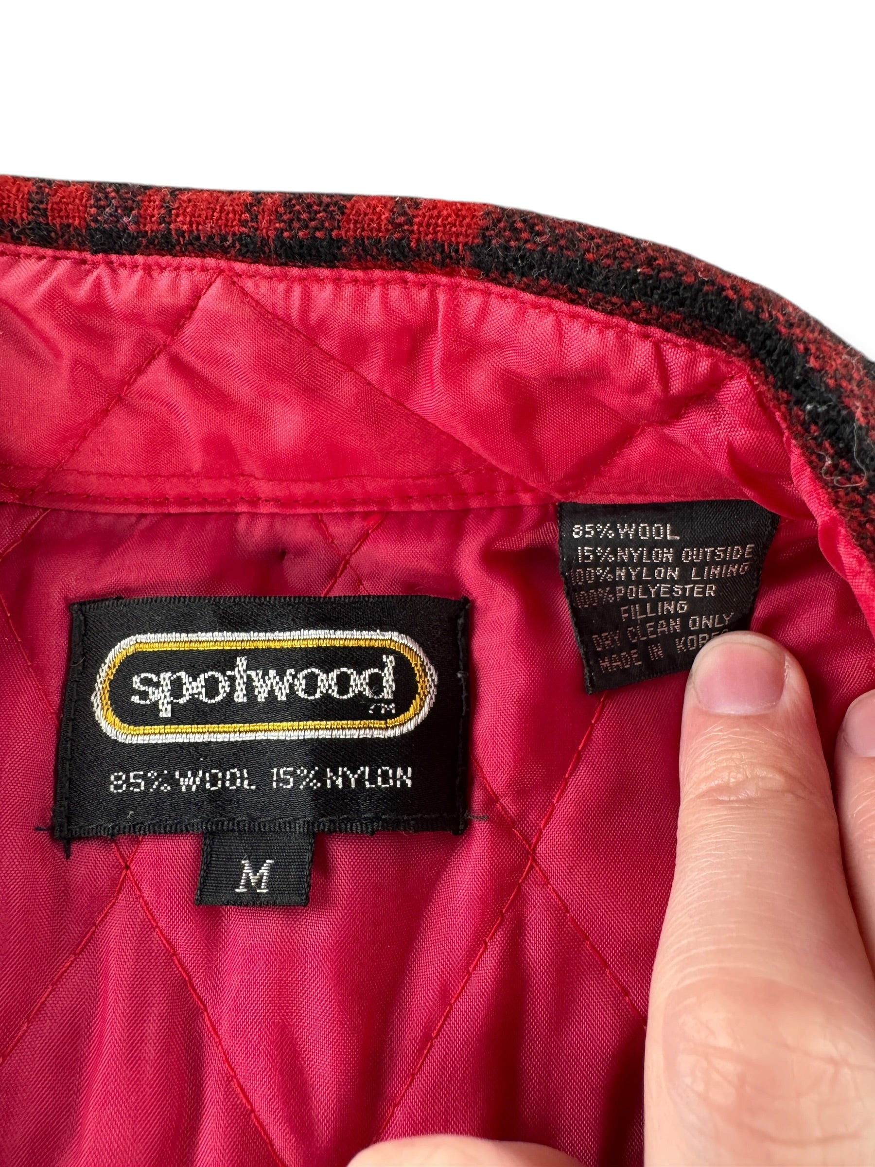 Tag on Vintage Quilted Lined Wool Flannel SZ M