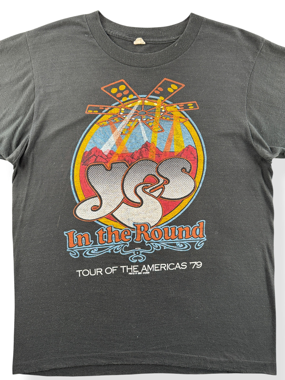 Close-up of Vintage 1979 Yes Tour Tee SZ M