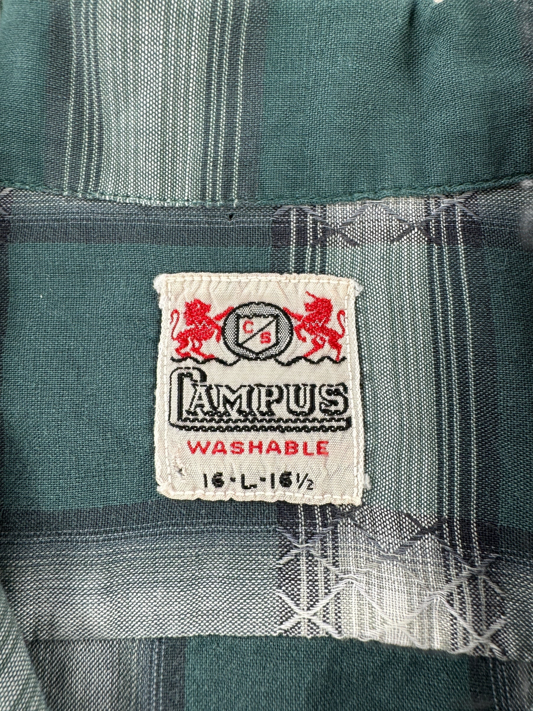 Tag on Vintage Campus Long Sleeve Loop Collar Shirt SZ L