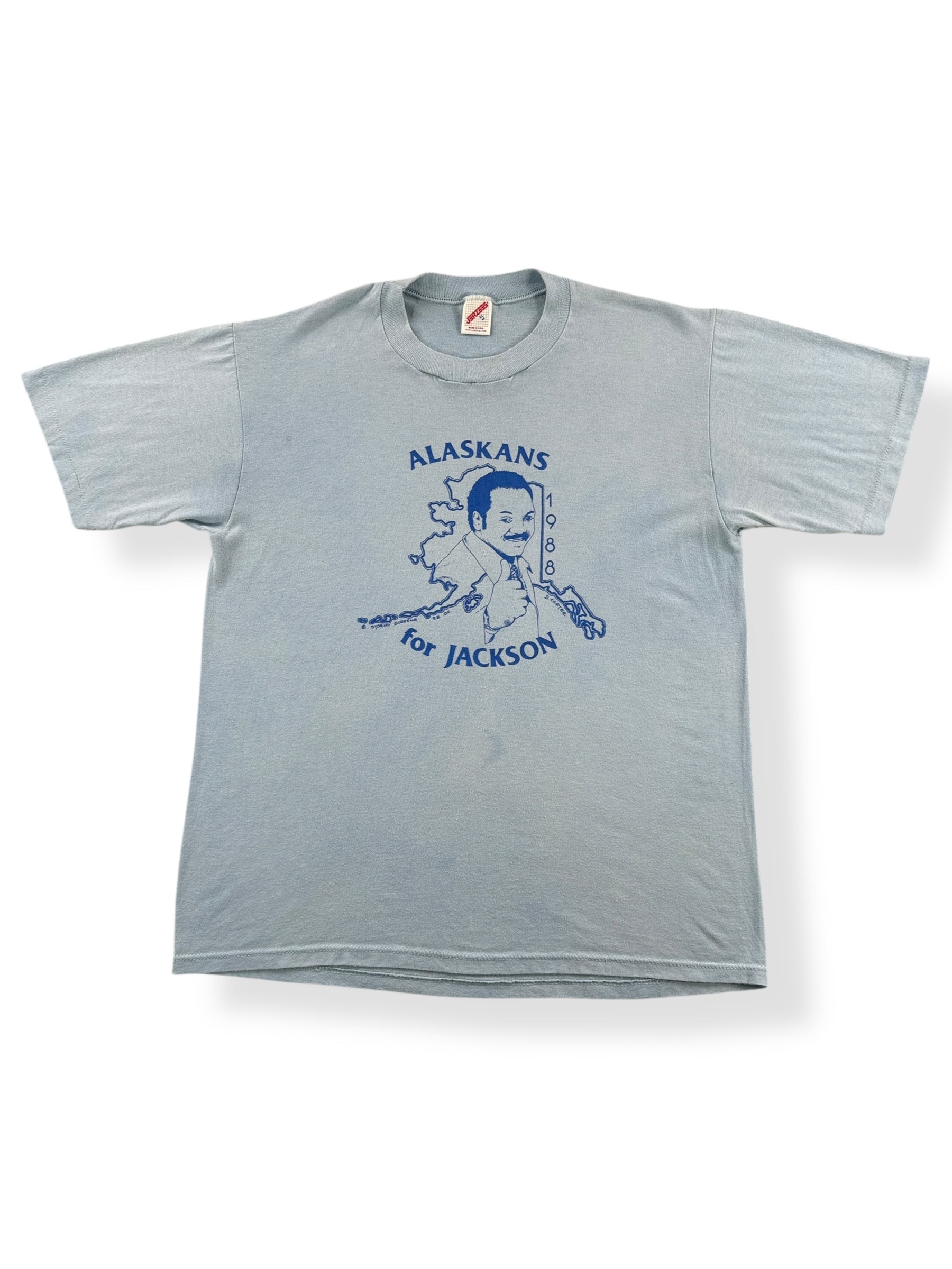 Front of Vintage 1988 Alaskans For Jesse Jackson Tee SZ XL