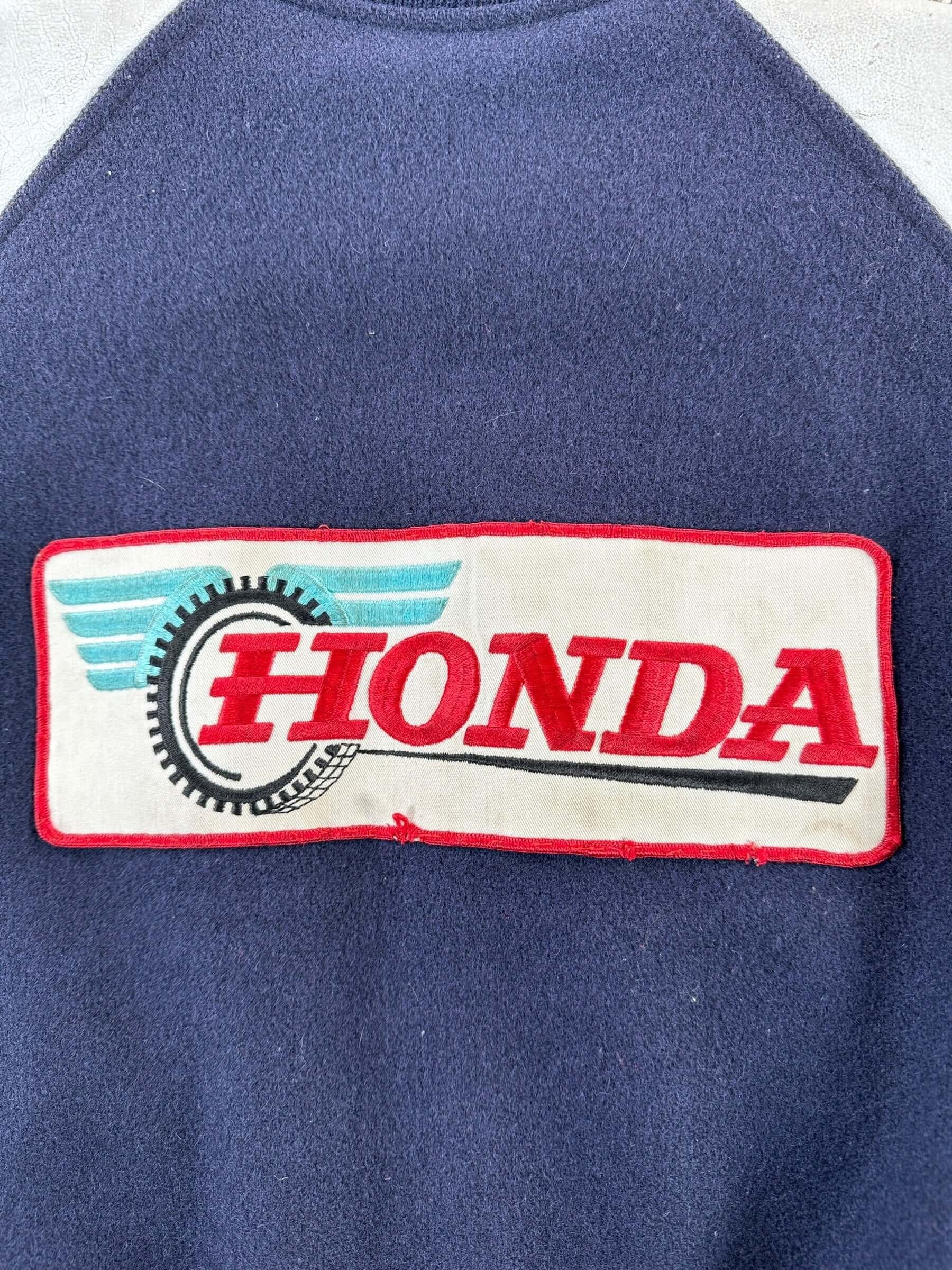 Back Patch on Vintage Honda Varsity Jacket SZ 48
