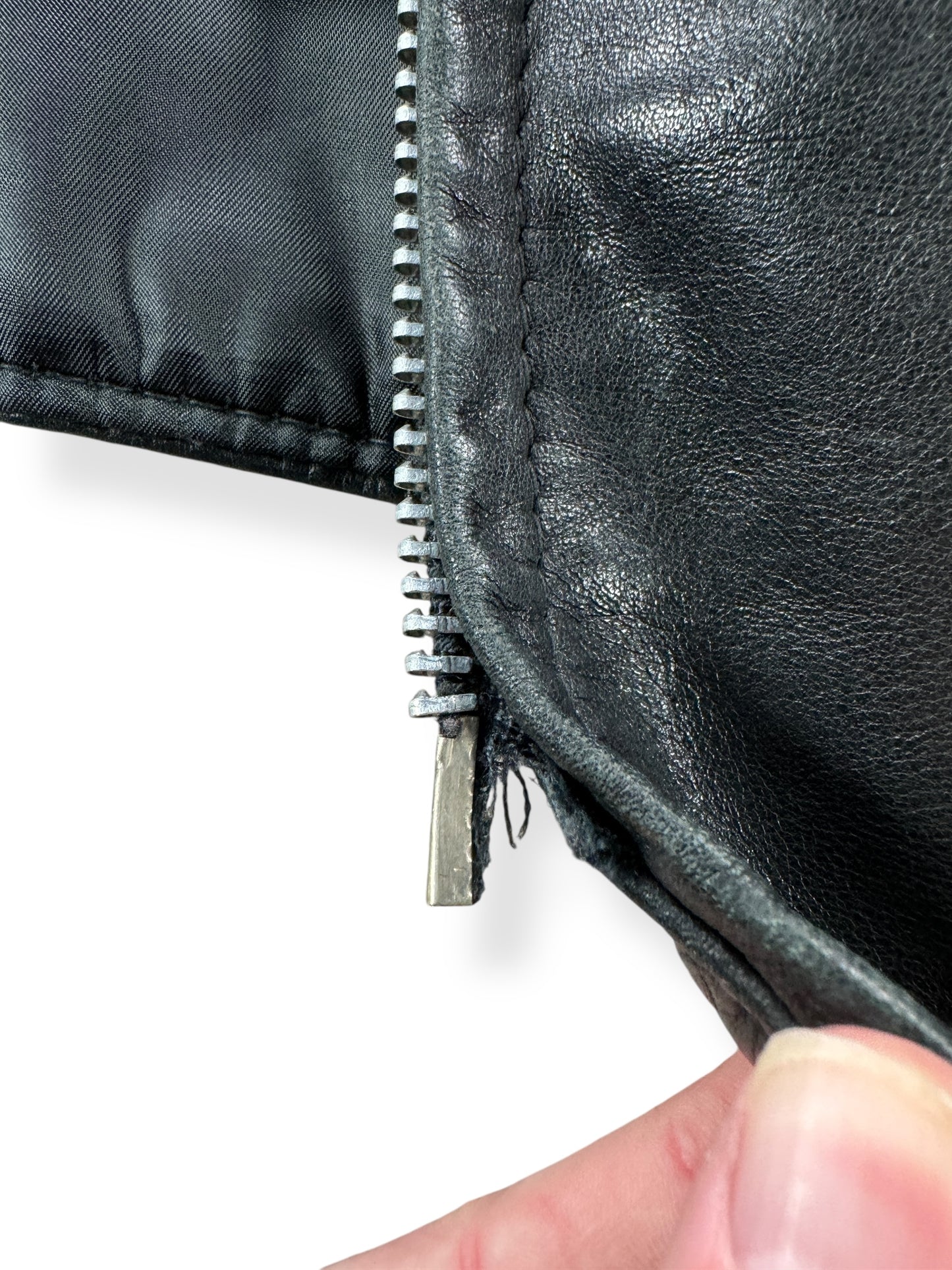 Busted Zipper on Vintage Schott Moto Jacket SZ L