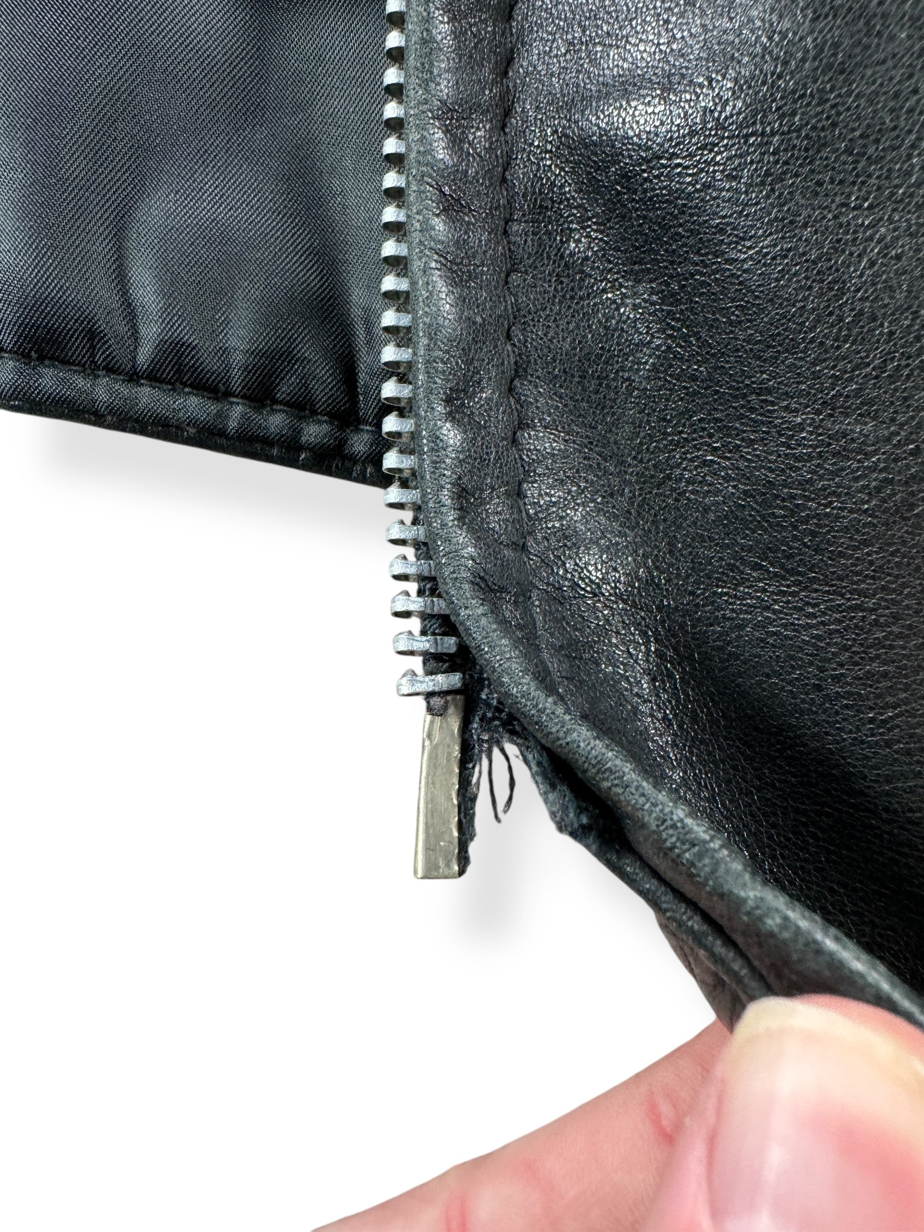 Busted Zipper on Vintage Schott Moto Jacket SZ L