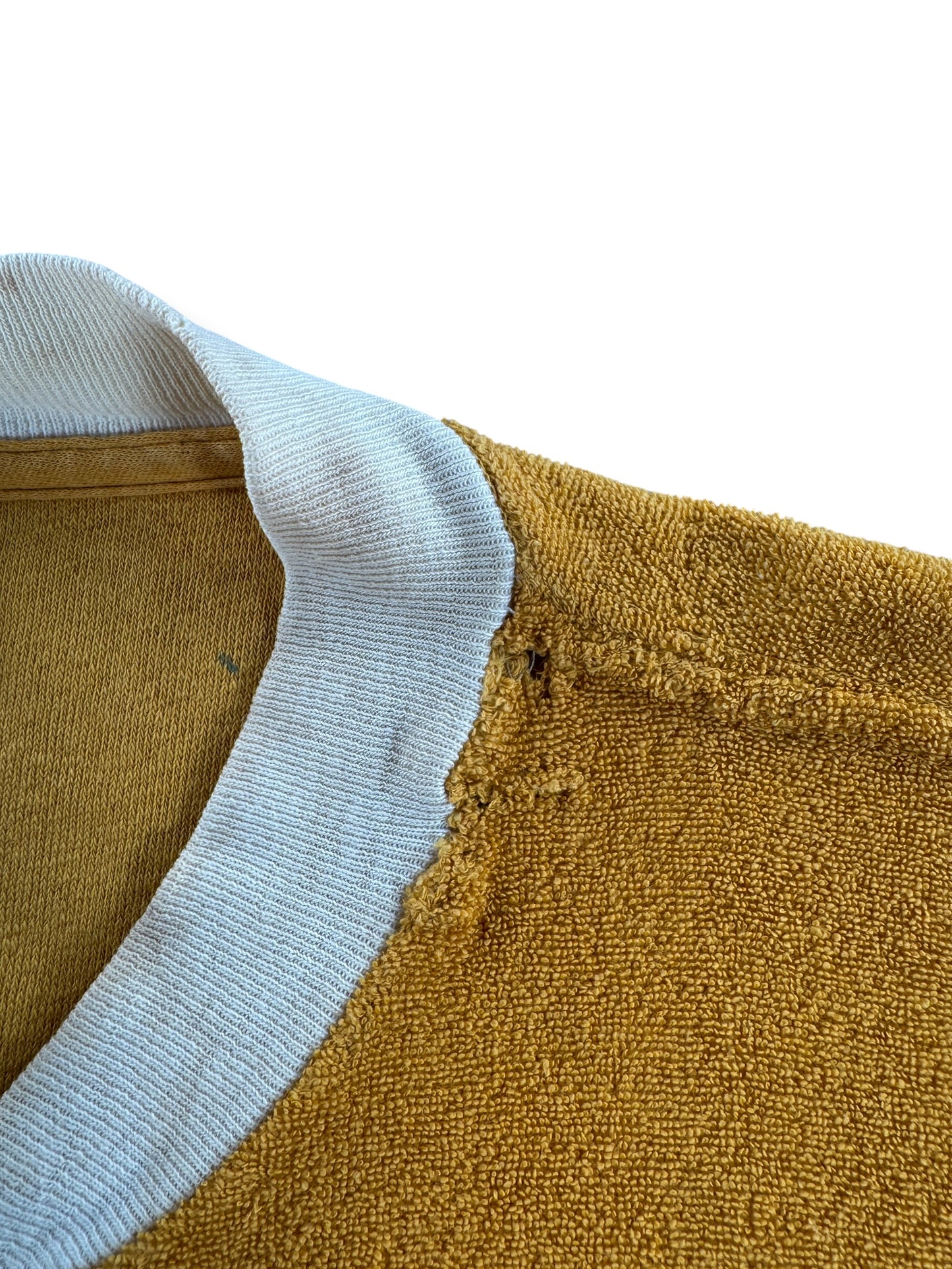 Wear on Vintage Jantzen Terry Cloth Zip Up Jacket SZ XL