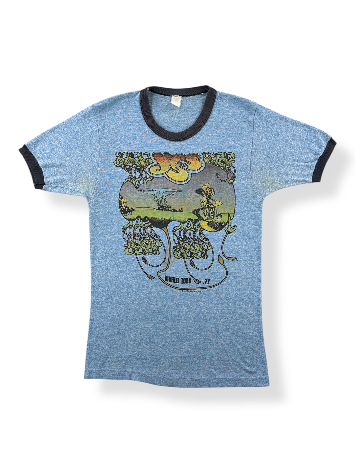 Front of Vintage 1977 Yes World Tour Tee SZ XS