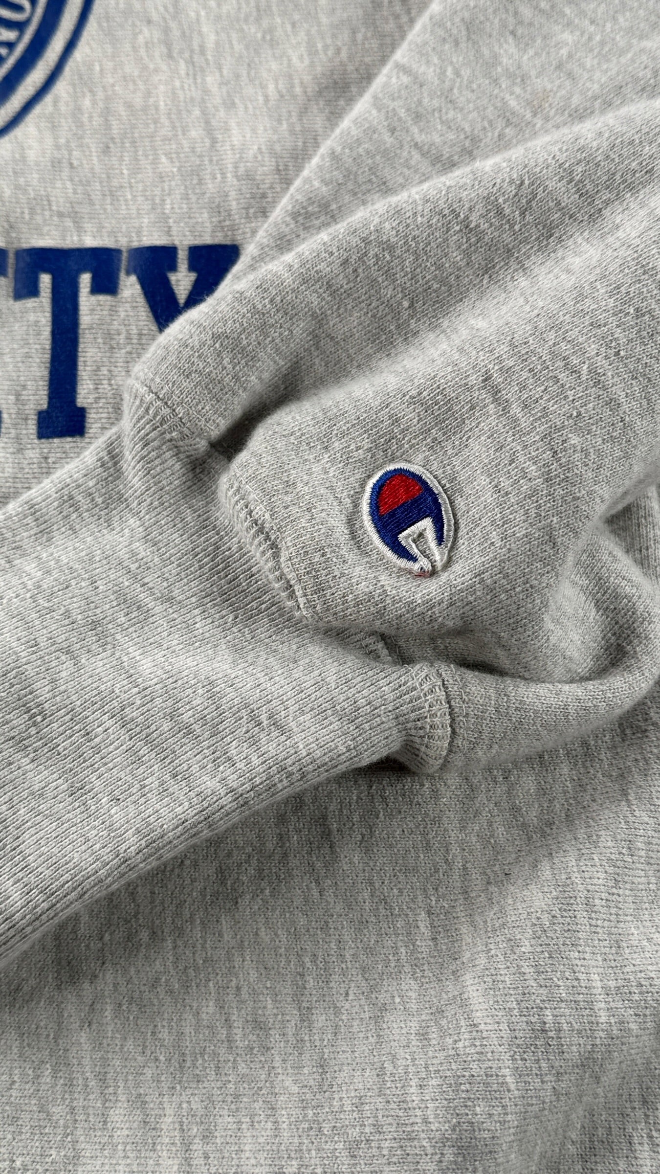 Champion patch on sleeve of Vintage Northern Arizona Champion Reverse Weave Crewneck SZ XXL (Fits XL)