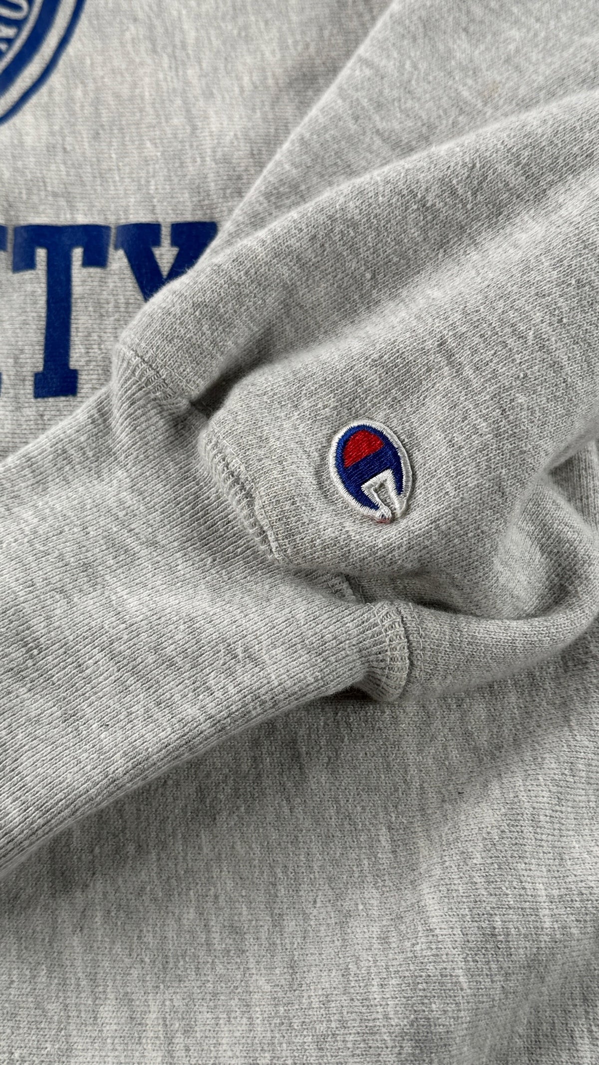 Champion patch on sleeve of Vintage Northern Arizona Champion Reverse Weave Crewneck SZ XXL (Fits XL)