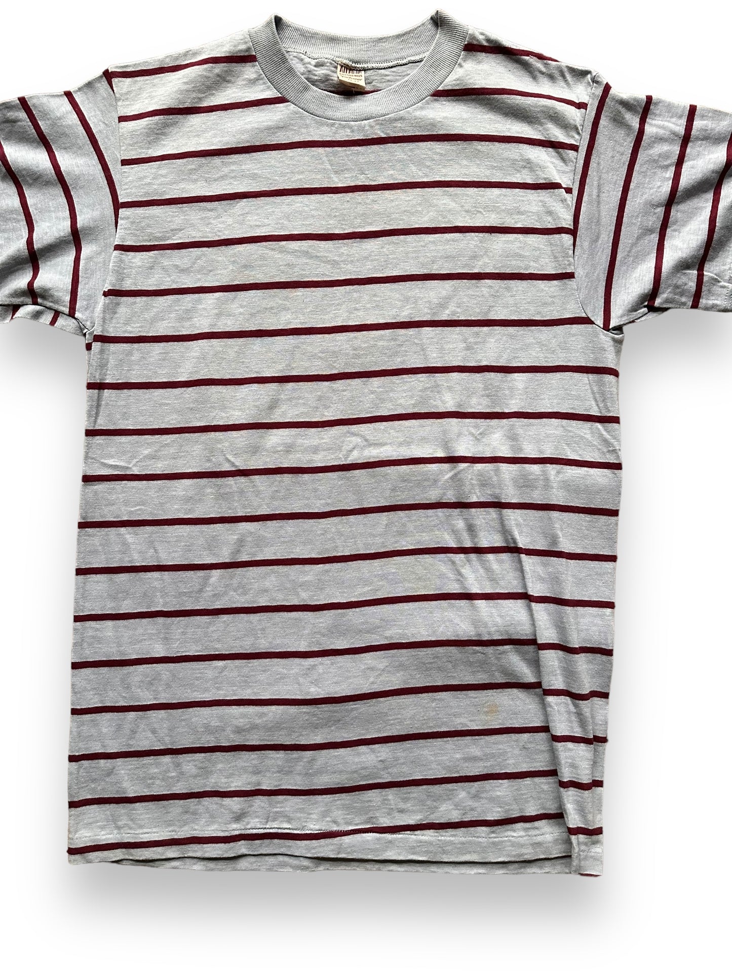 Front Detail of Vintage Atlanta Knitting Mills Striped Shirt SZ L | Vintage Striped Shirt Seattle | Barn Owl Vintage Seattle