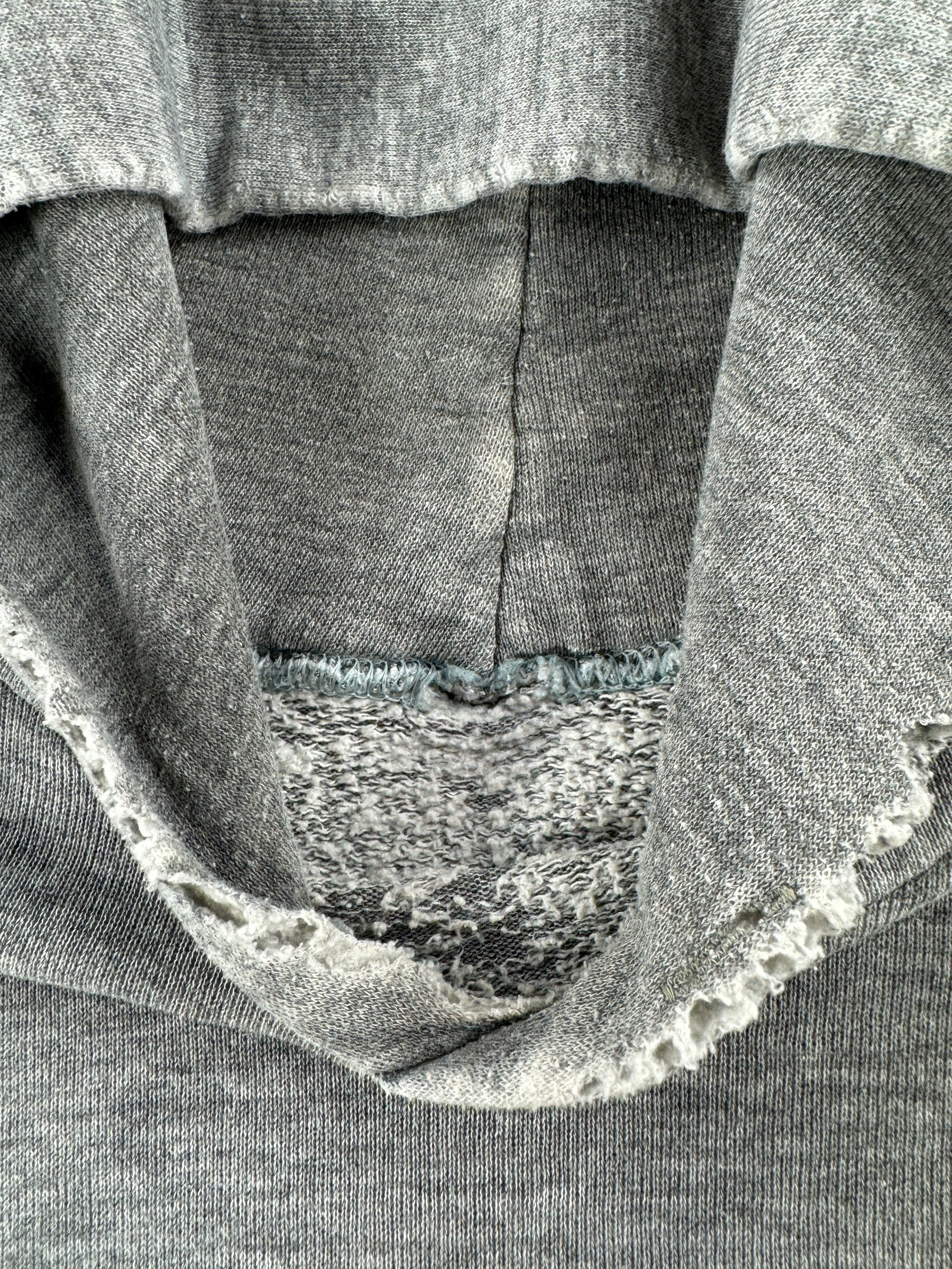 Missing Tag on Vintage Grey Distressed and Repaired Hoodie SZ M