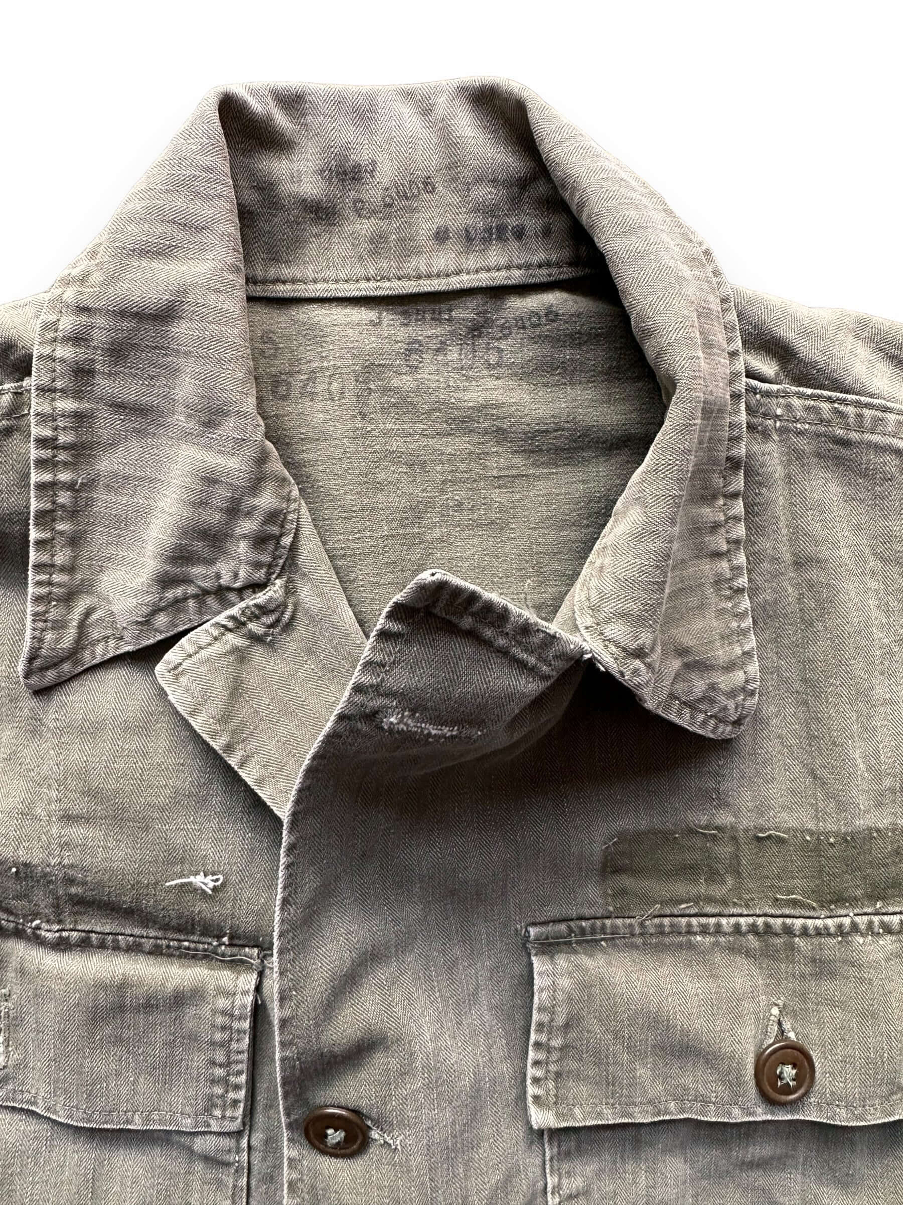 Manufacture Details on Vintage HBT Jacket Top SZ M | Herringbone Twill Jacket