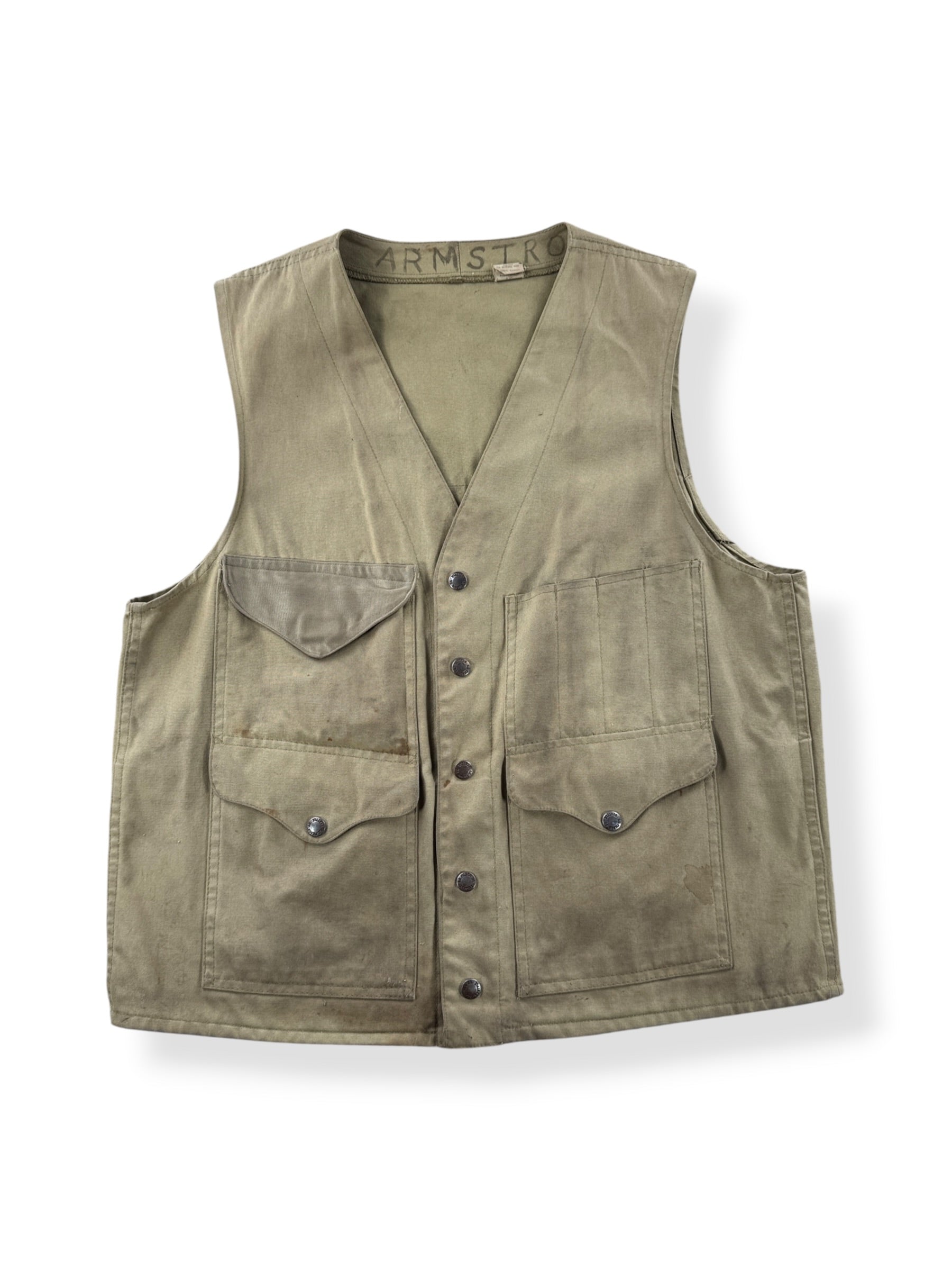 Front of Vintage Filson Tin Cloth Vest SZ 40