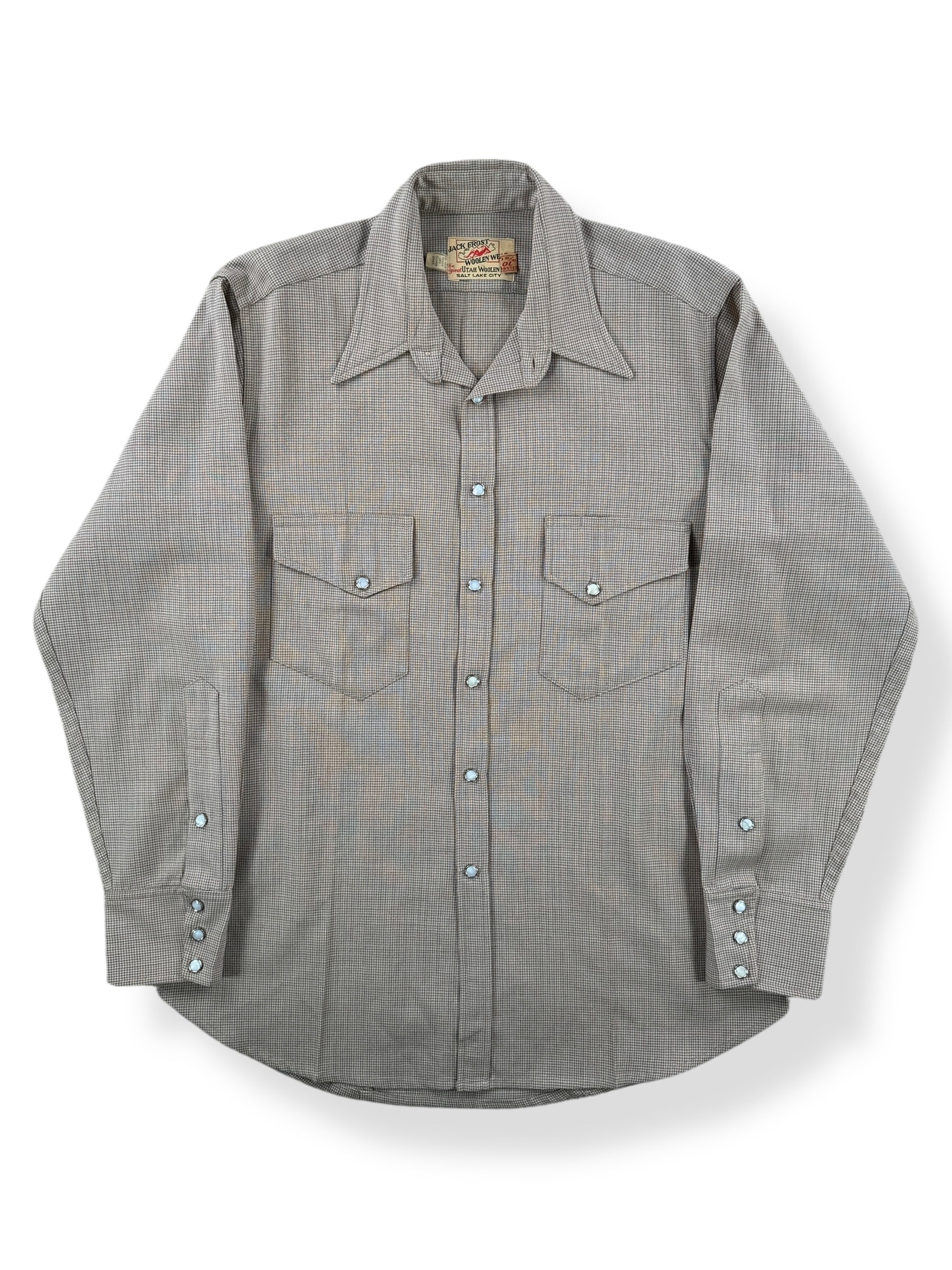 Front of Vintage Jack Frost Worsted Wool Pearl Snap SZ M