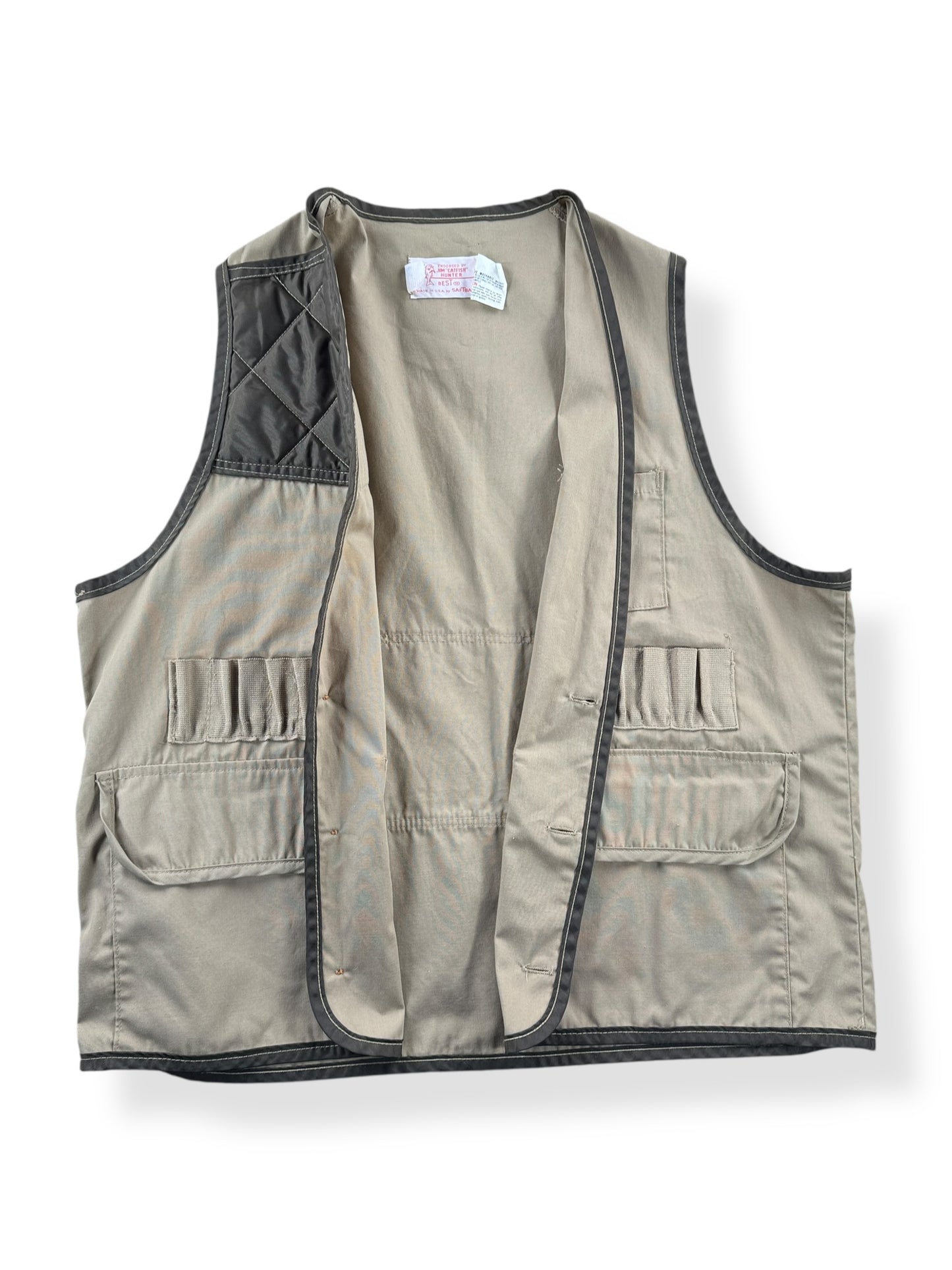 Inside of Vintage Jim "Catfish" Hunter Vest SZ XL