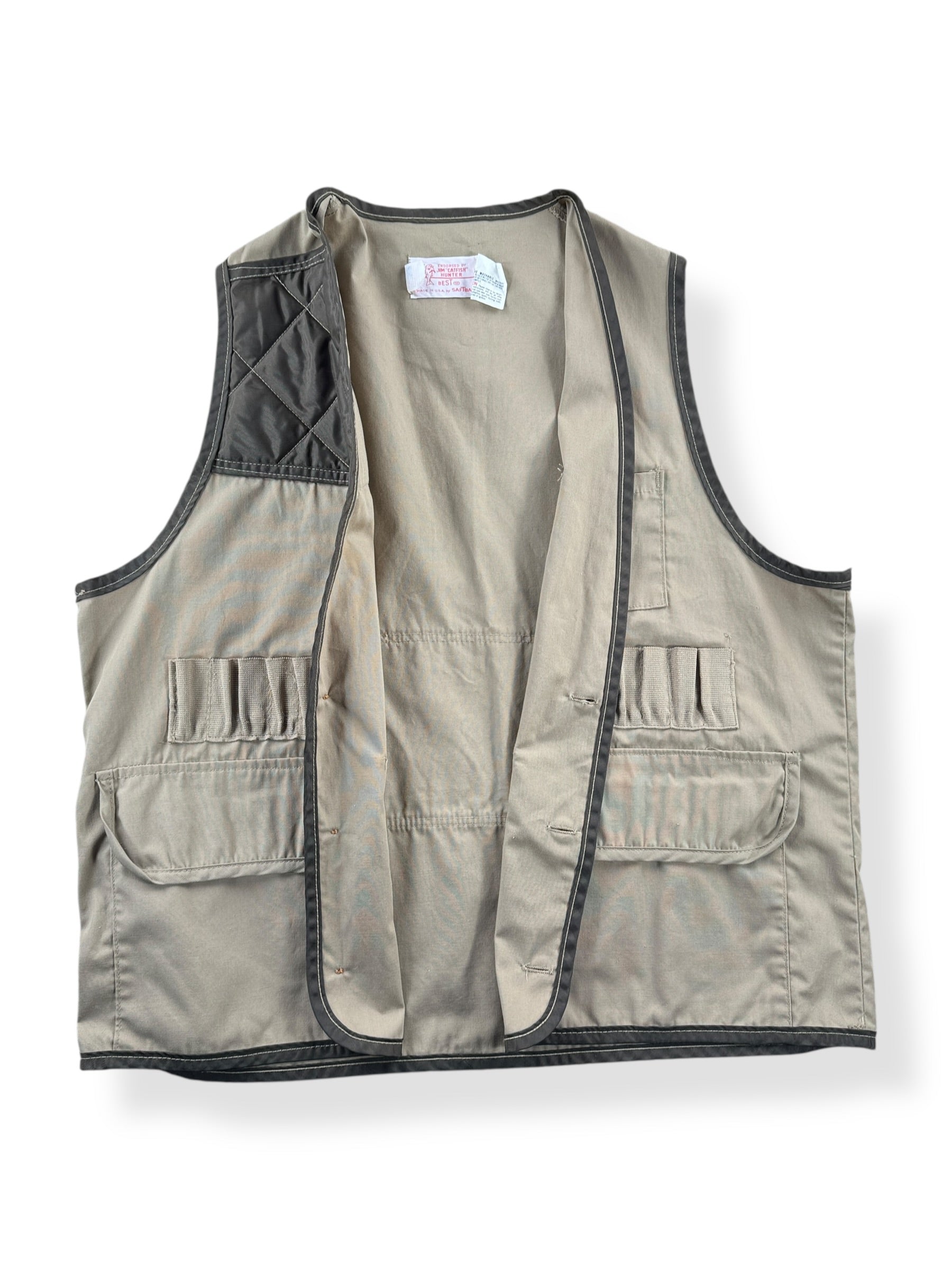 Inside of Vintage Jim "Catfish" Hunter Vest SZ XL