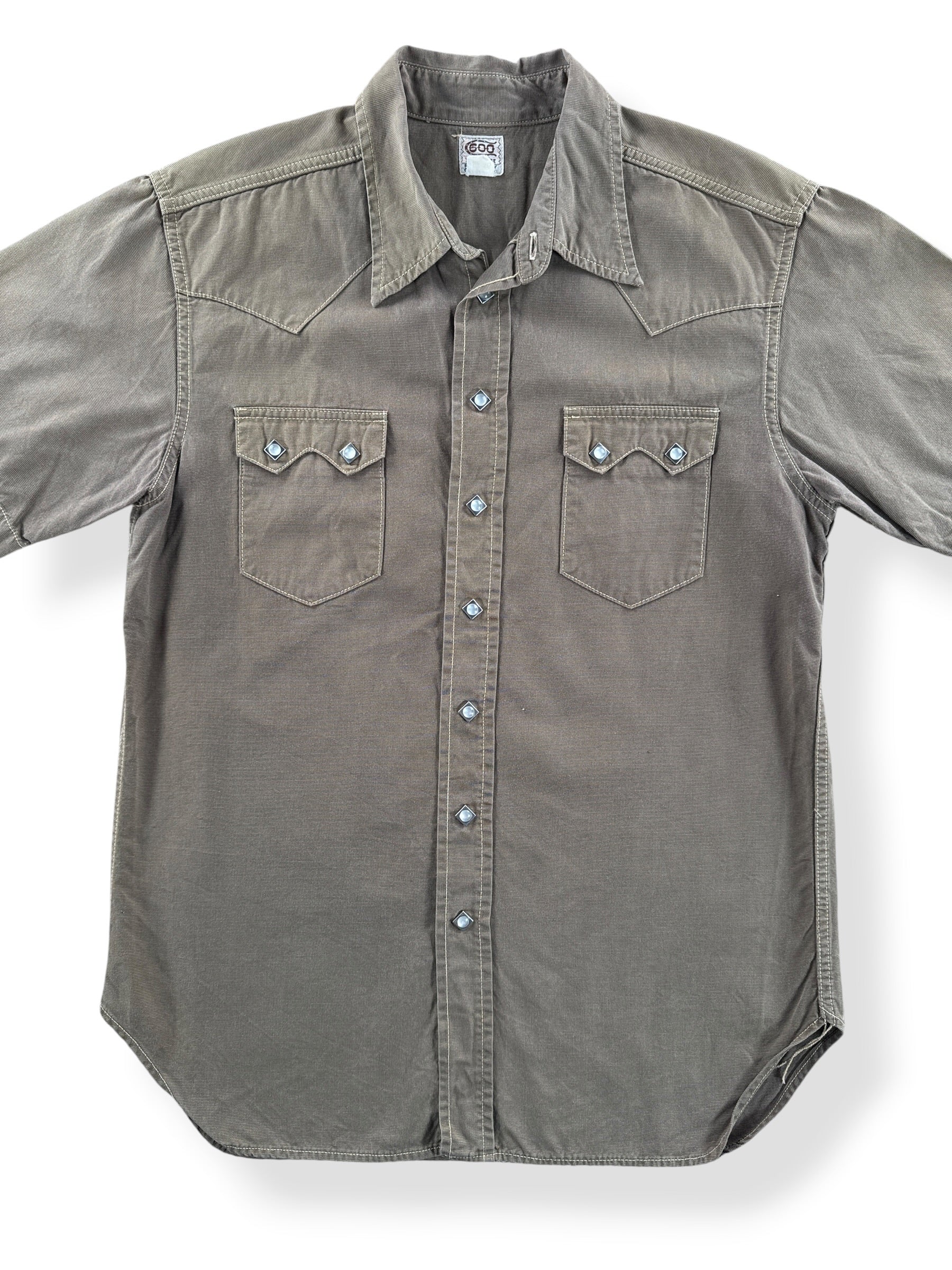 Front Close Up of Real McCoys Pearl Snap Short Sleeve Shirt SZ 16