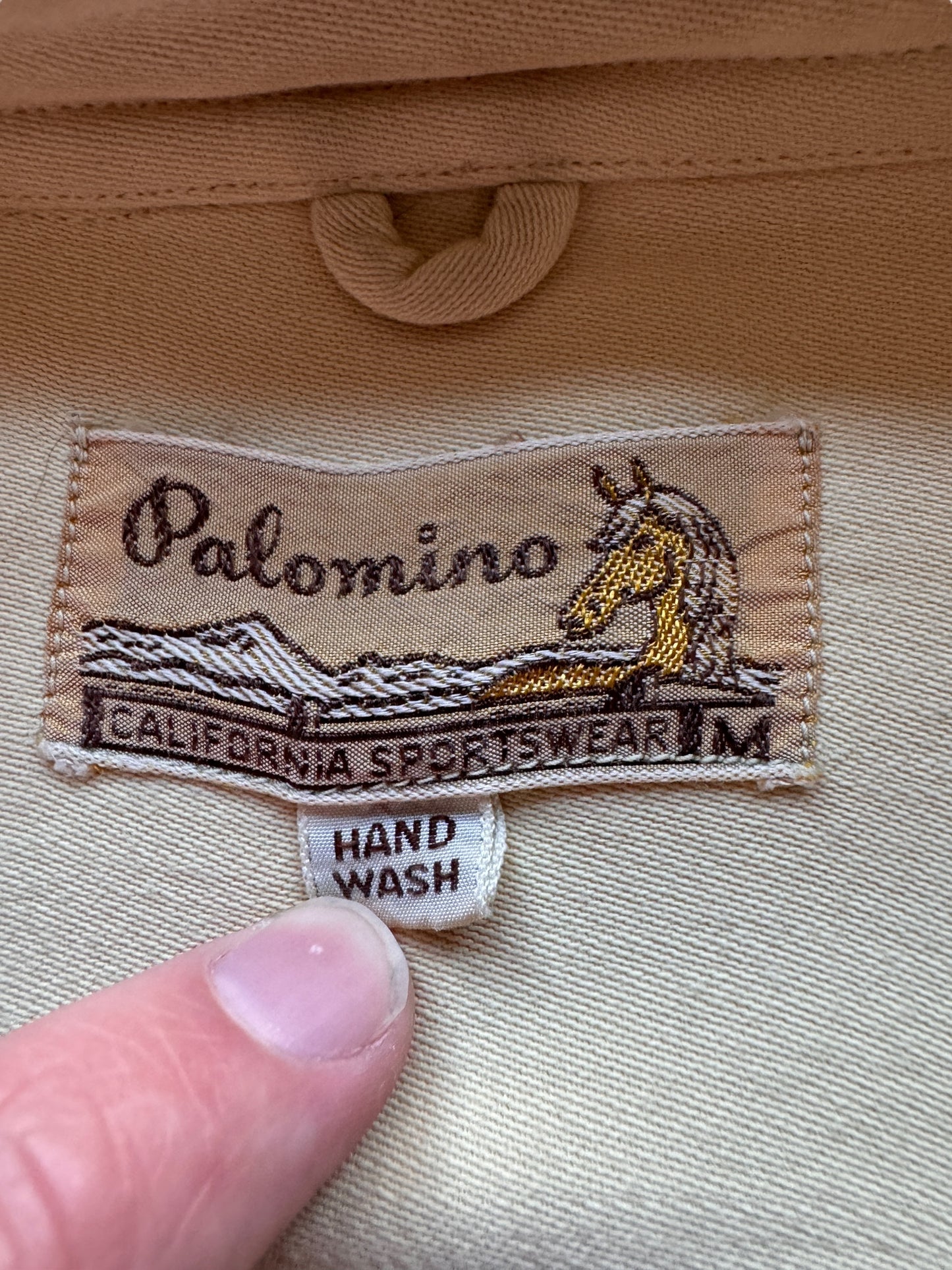 Tag on Vintage Palomino California Sportswear Rayon Loop Collar Shirt SZ M