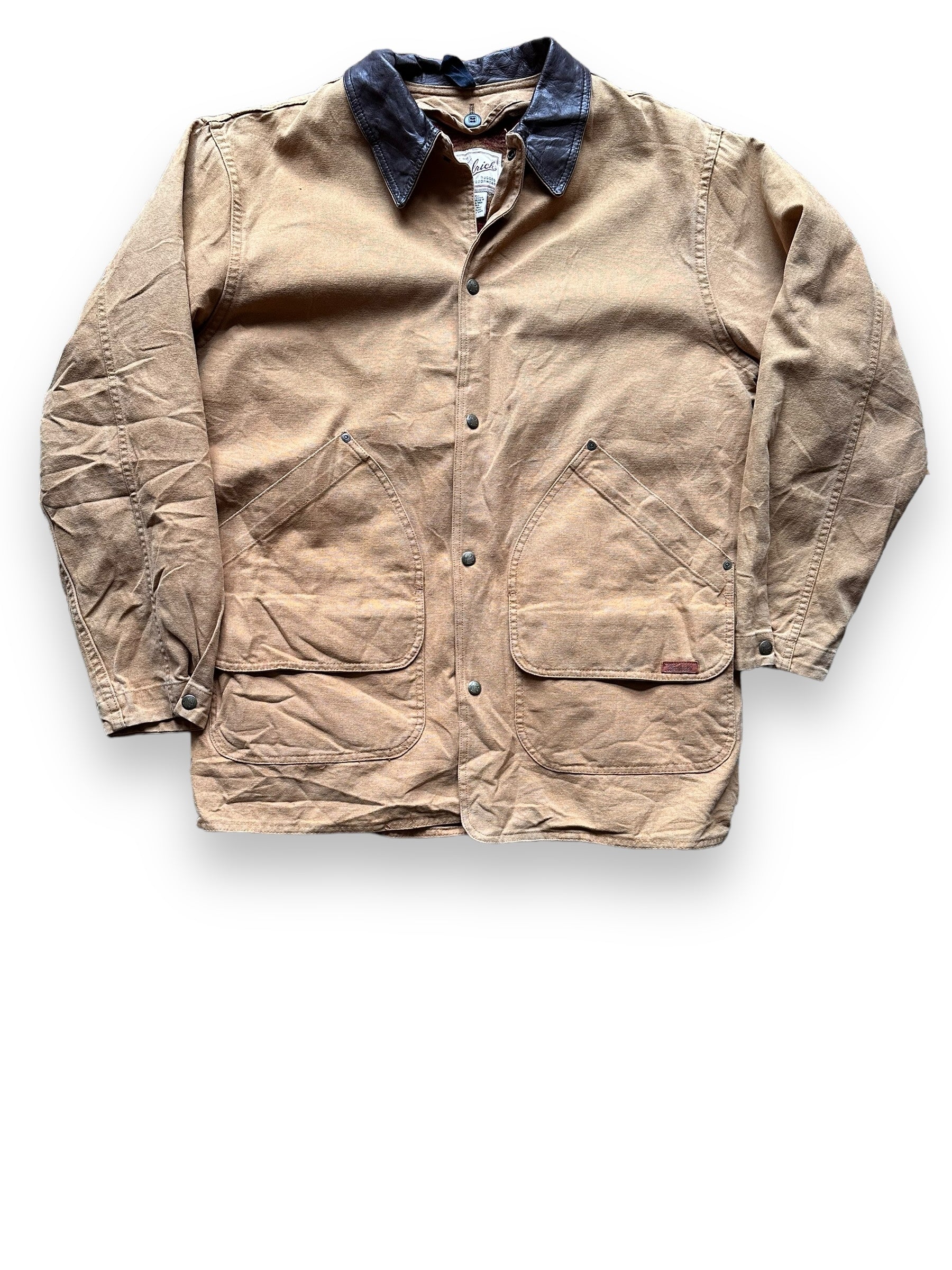Front View of Vintage Woolrich Blanket Lined Barn Coat SZ L | Vintage Woolrich Jacket Seattle  | Seattle Vintage Clothing