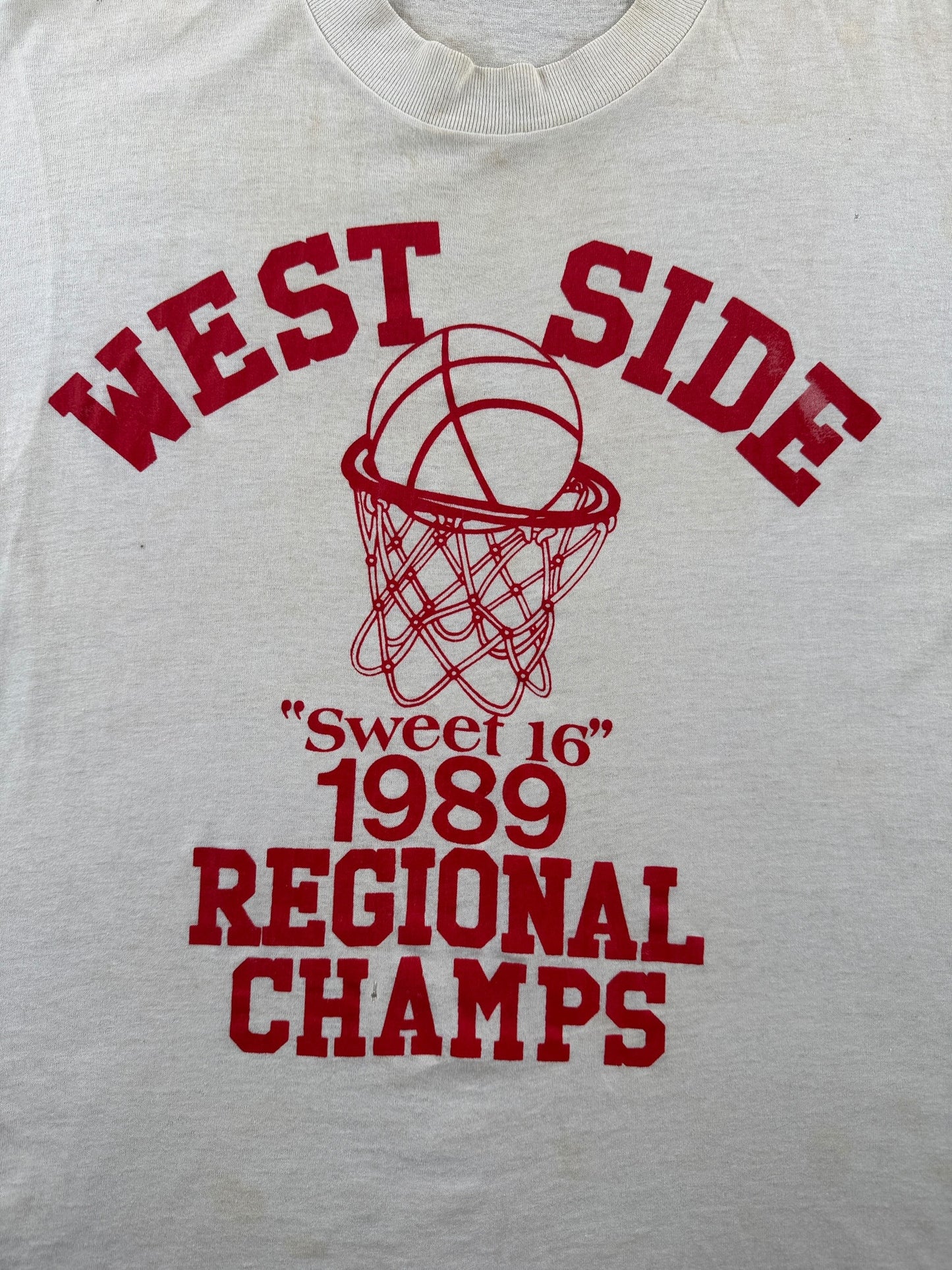 Graphic of Vintage 1989 West Side Regional Champ B-Ball Tee SZ M