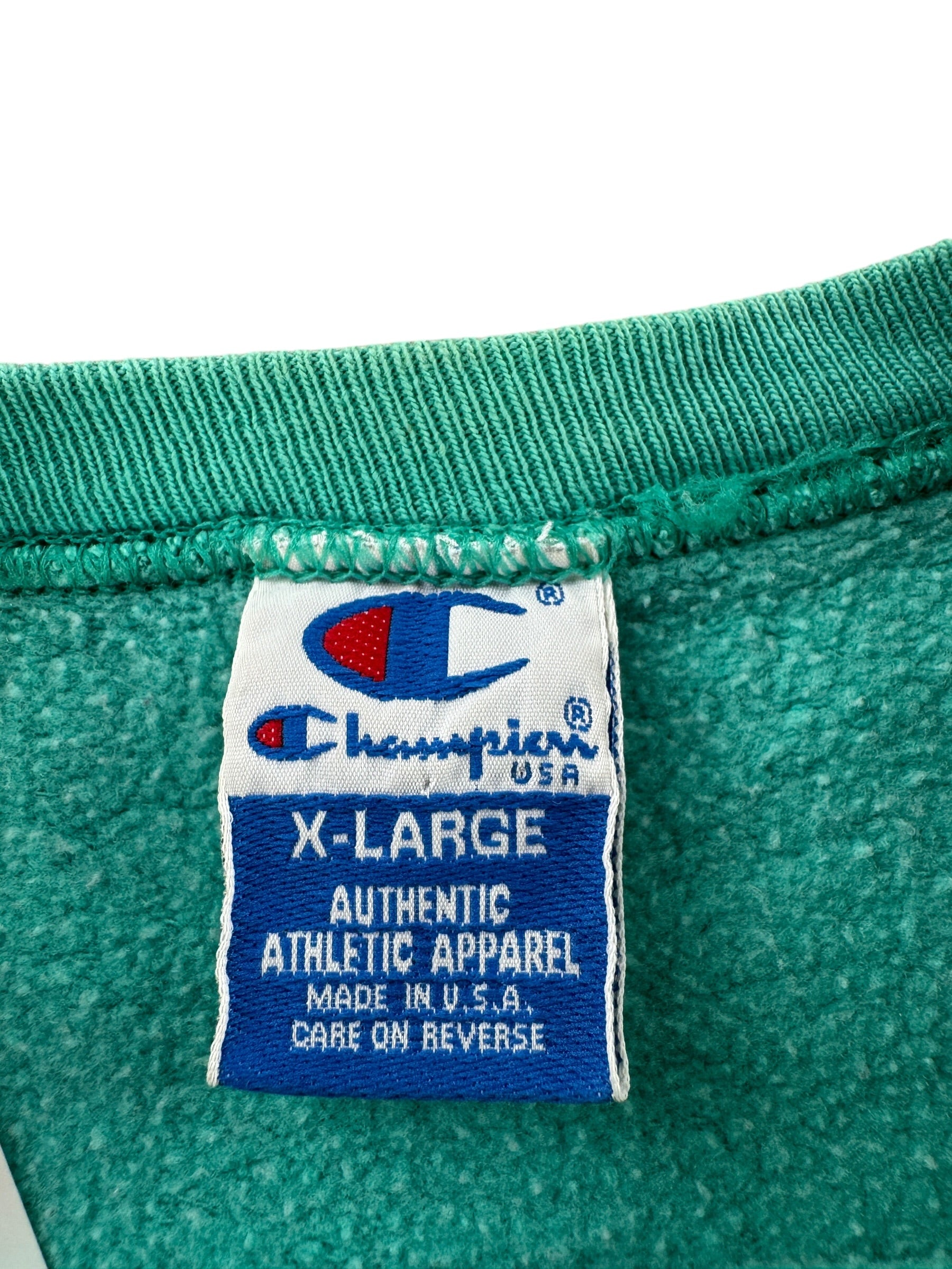 Tag on Vintage Champion Reverse Weave Teal Crewneck SZ XL (Fits L)