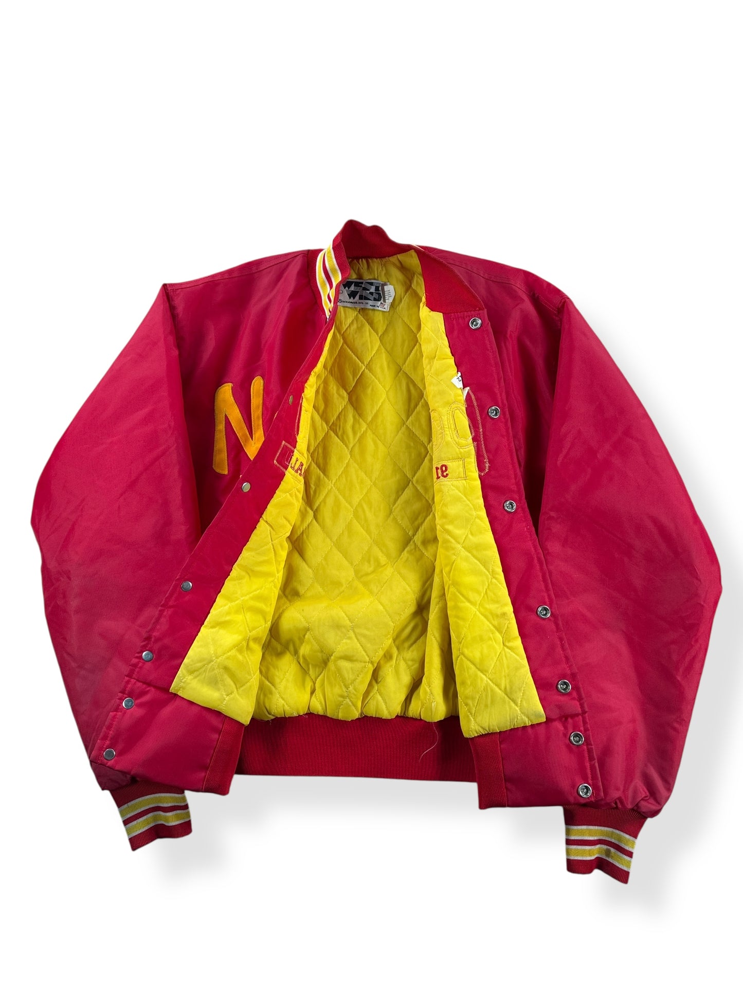 Inside of Vintage Newport Football Jacket SZ L