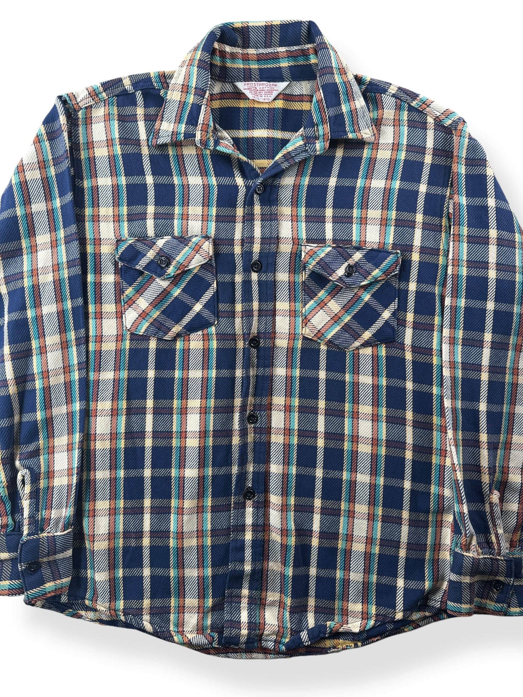 Front Close Up of Vintage Frostproof Cotton Flannel SZ L