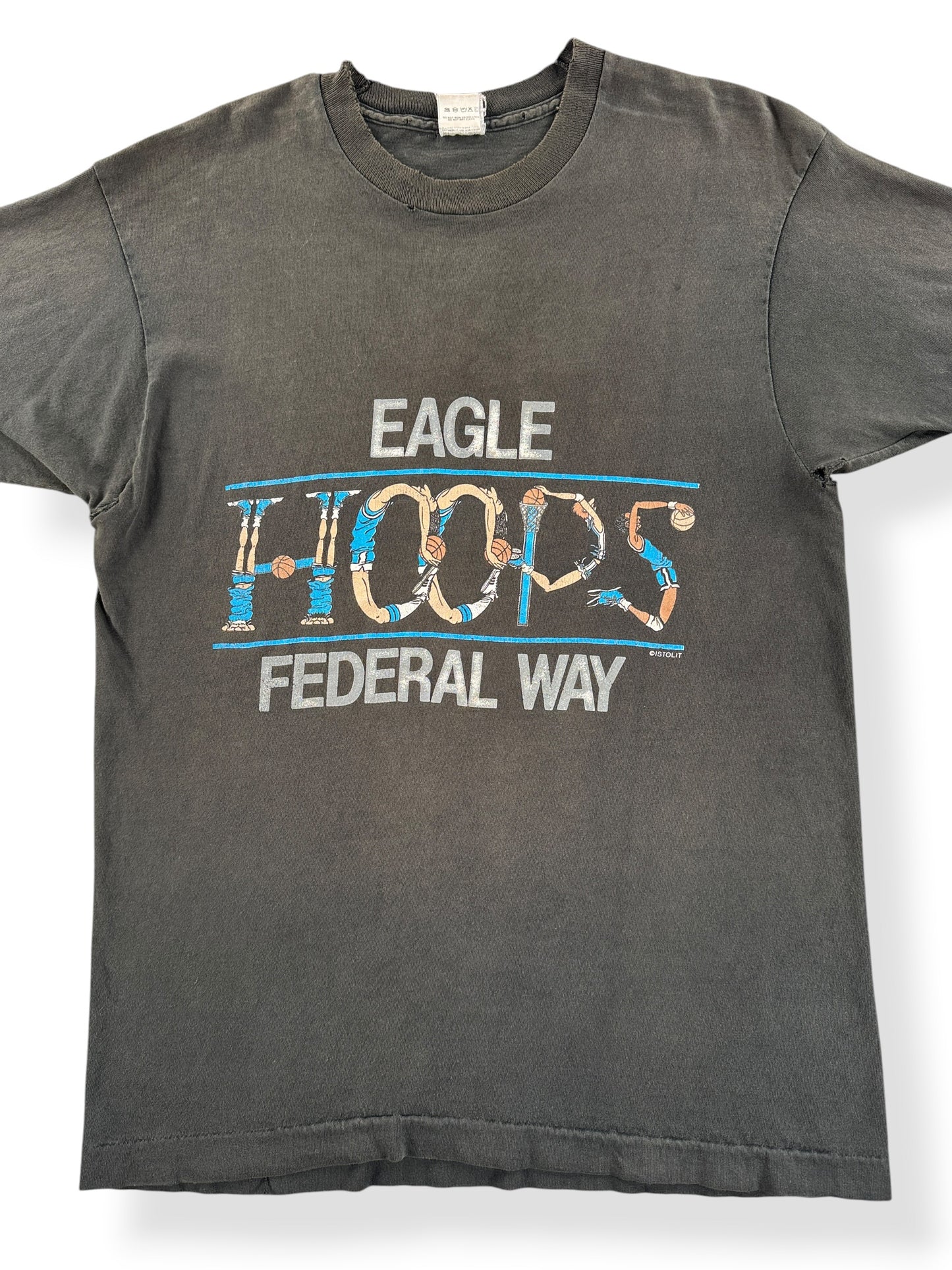 Front Close Up of Vintage Eagle Hoops Federal Way Tee SZ L (Fits M)