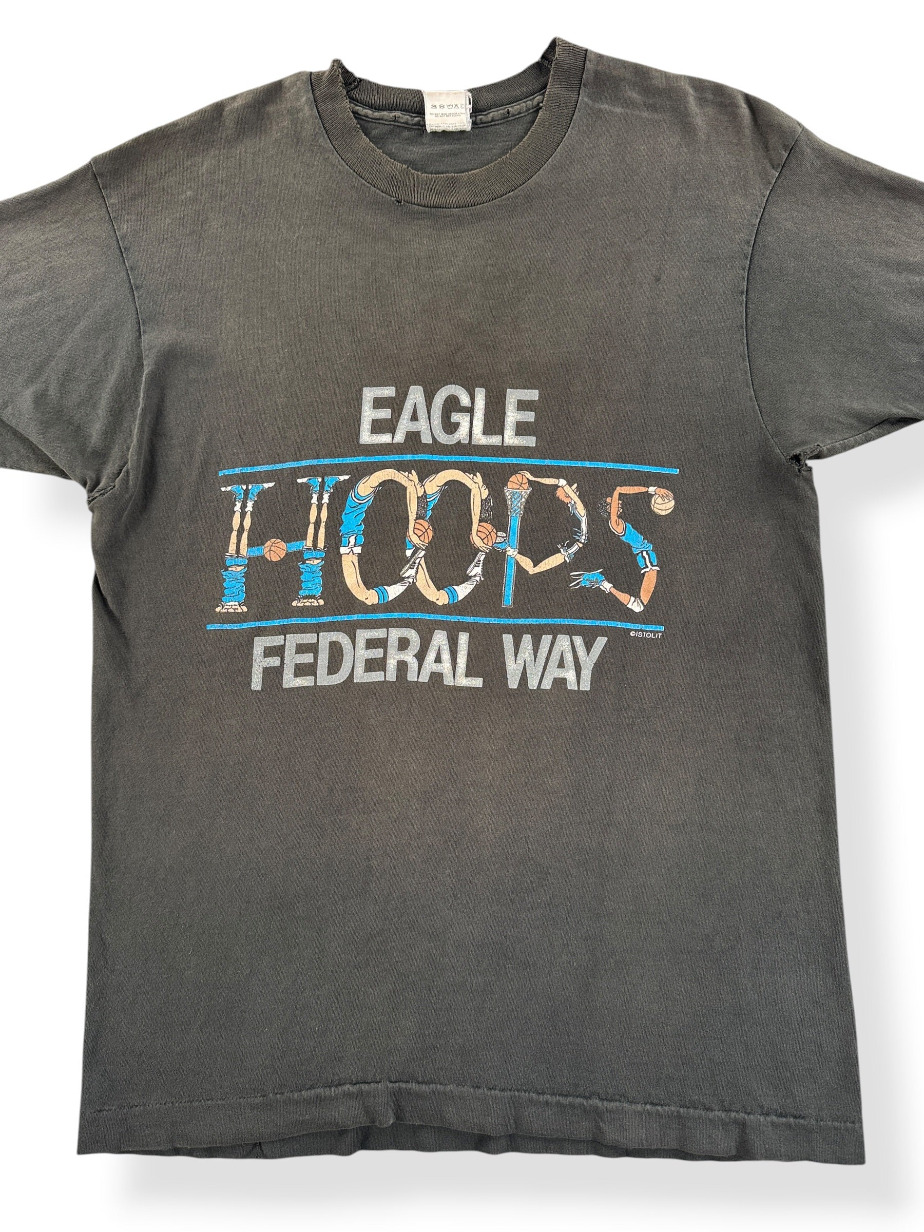 Front Close Up of Vintage Eagle Hoops Federal Way Tee SZ L (Fits M)