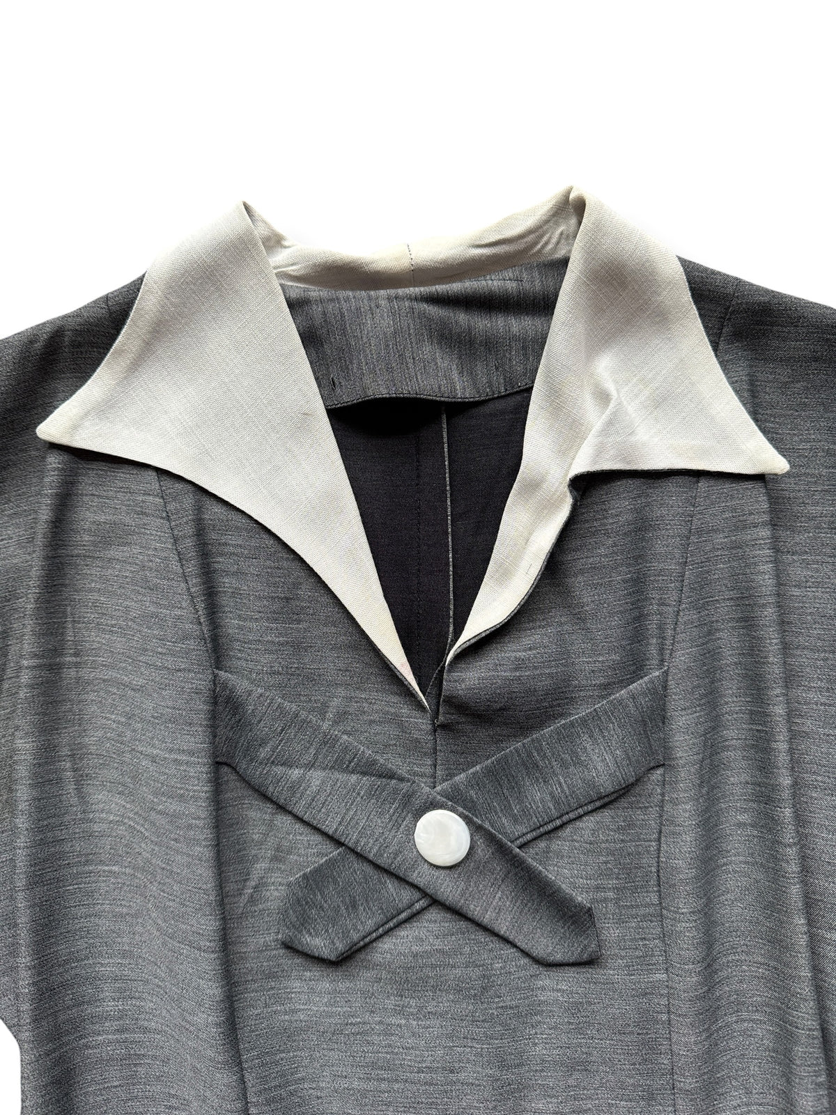 Collar on Vintage Mid Century Pointed Collar Fit & Flare Dress SZ M