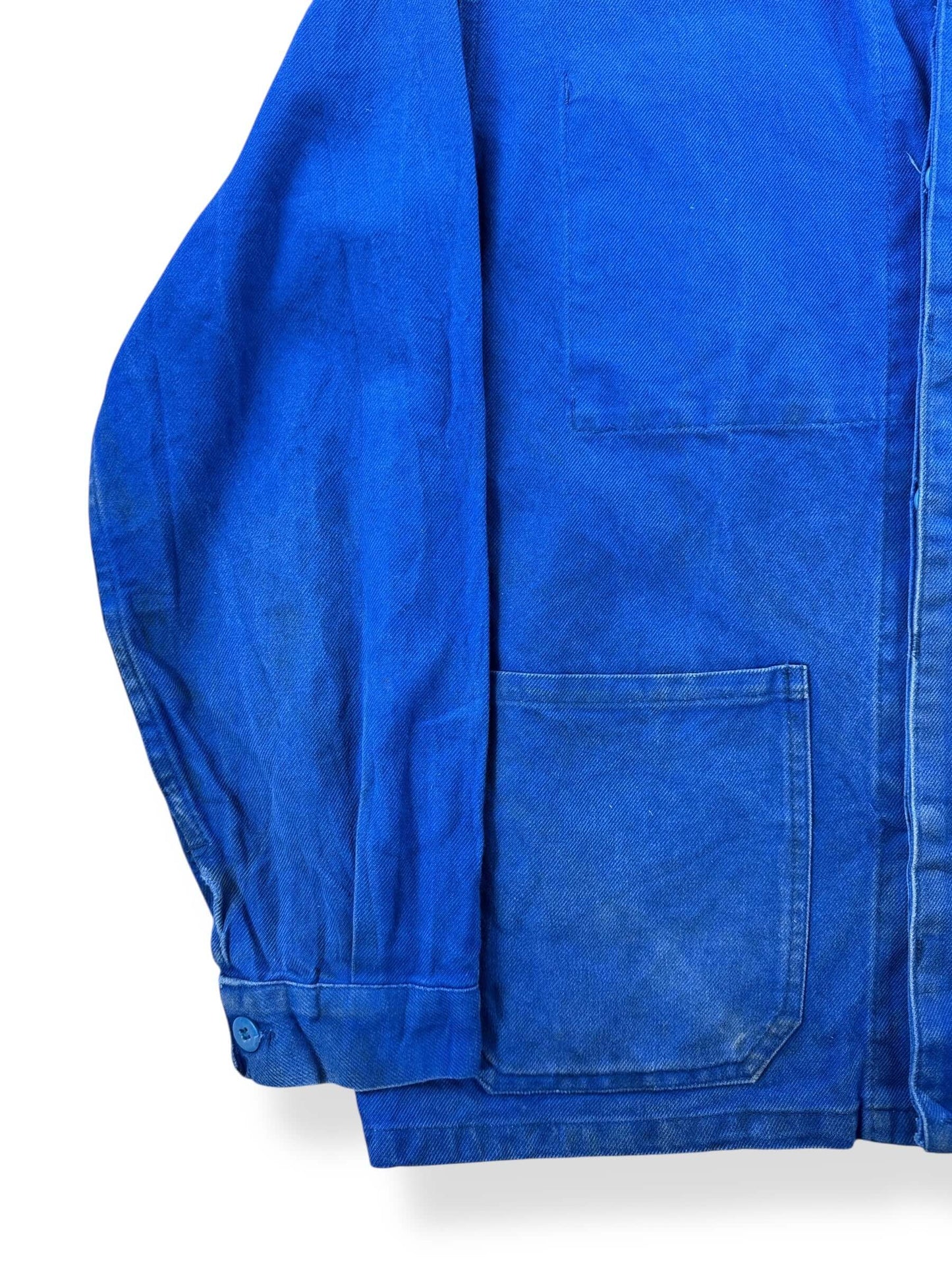 Sleeve on Vintage Royal Blue French Chore Coat SZ M
