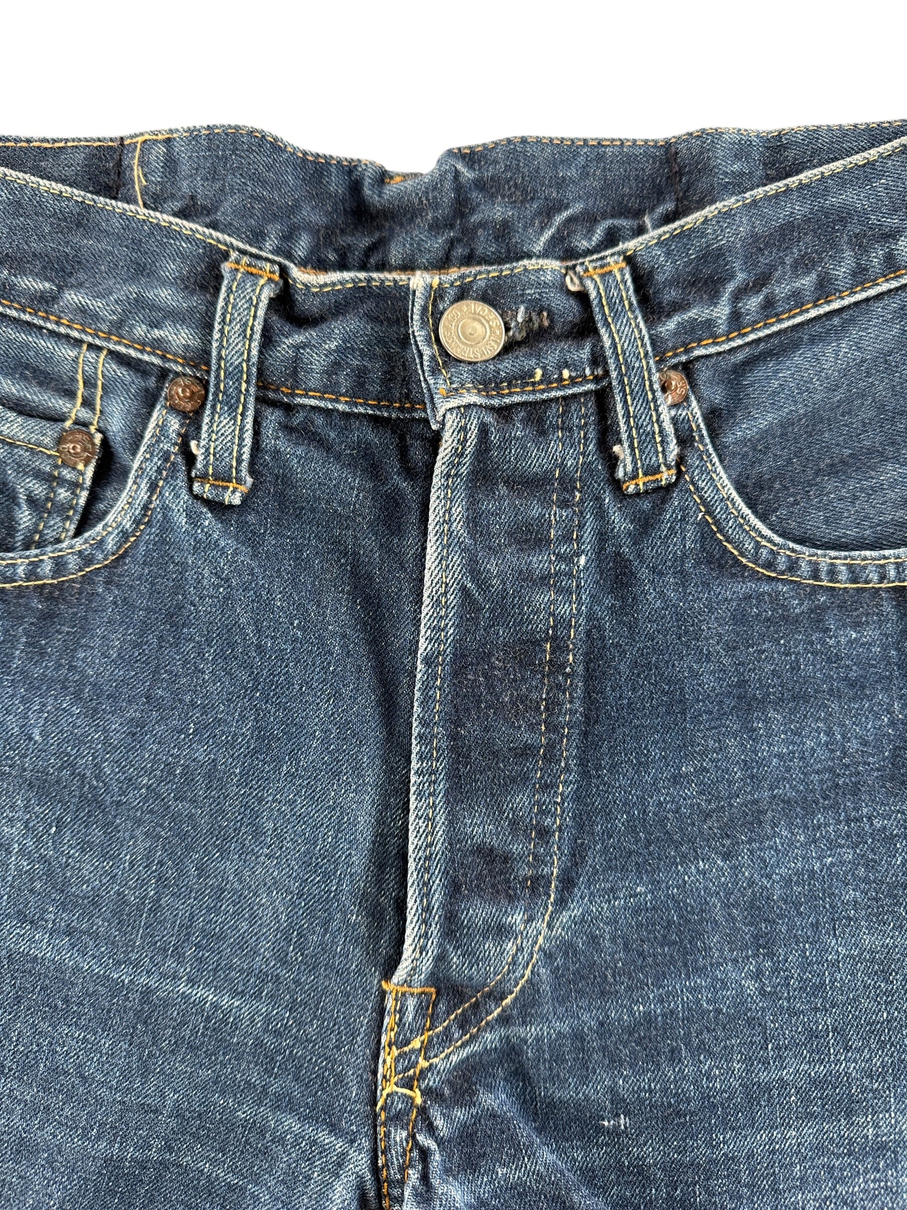 Fly on Vintage 60s Levi's 501 Cut Off Shorts W26