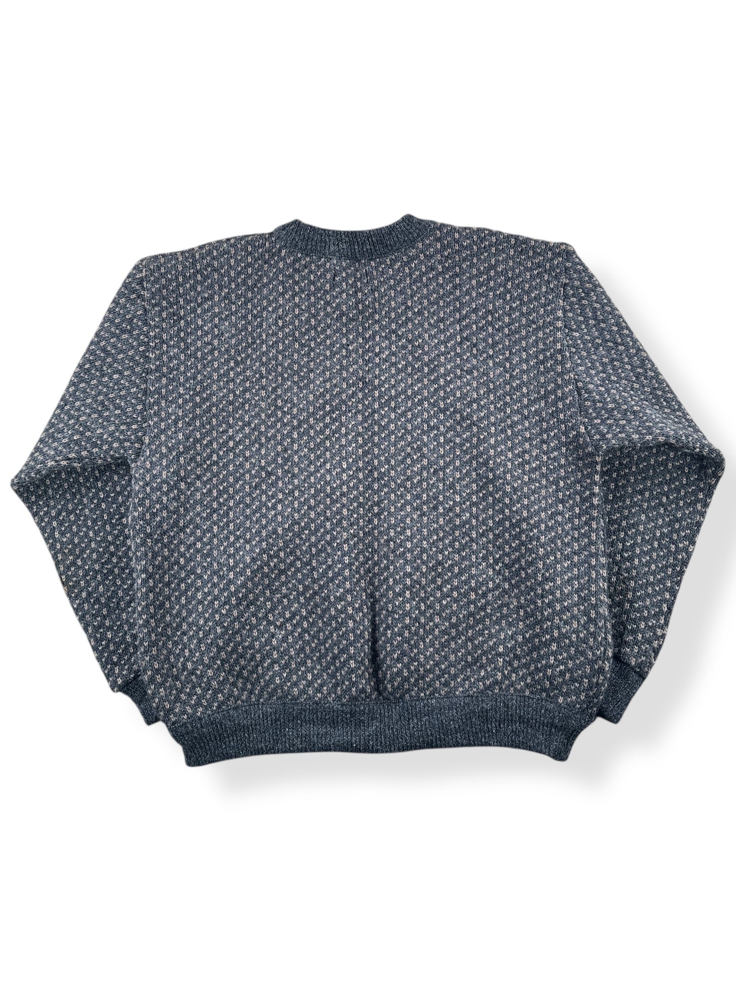 Back of Vintage Brown & Grey L.L. Bean Nordic Birdseye Sweater SZ L