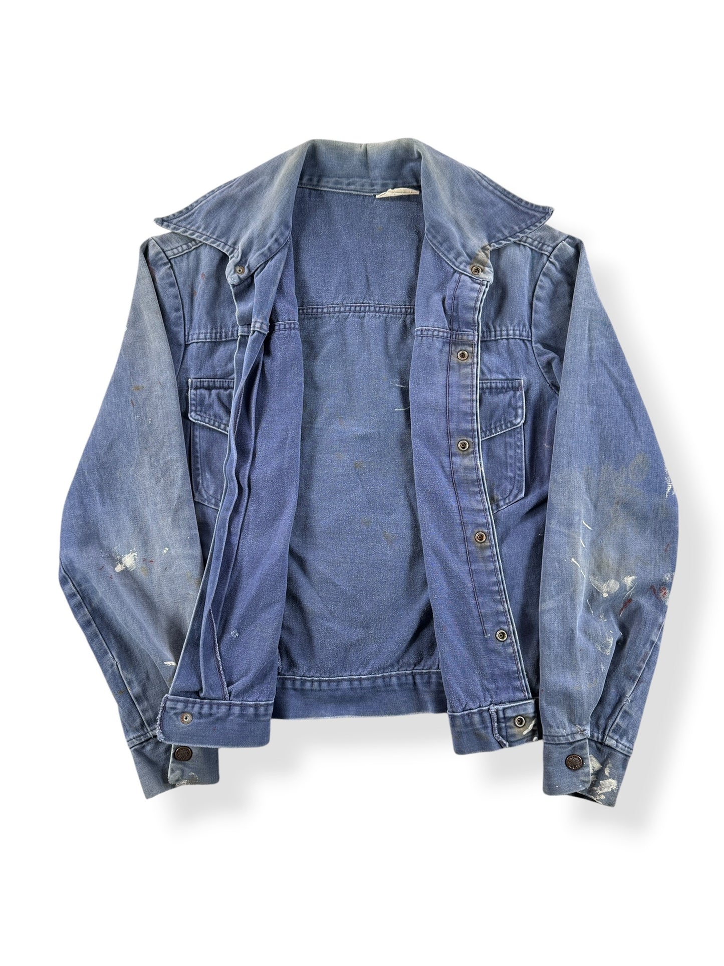 Inside of Vintage Distressed Moleskin Trucker Jacket SZ S