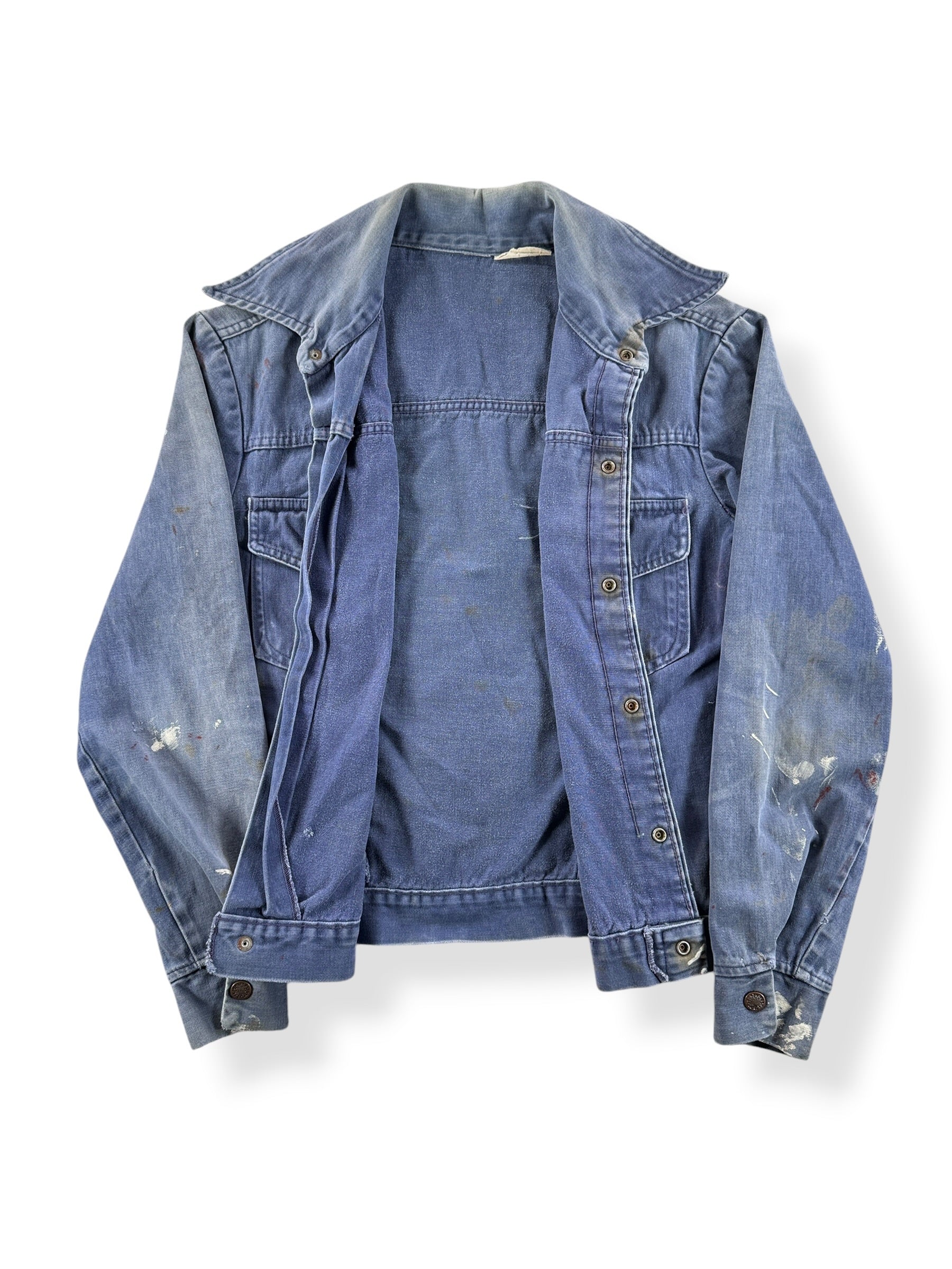Inside of Vintage Distressed Moleskin Trucker Jacket SZ S