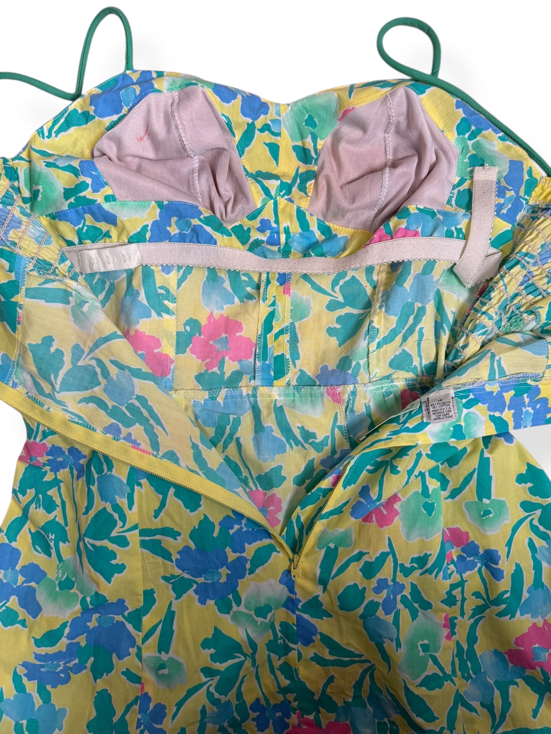 Open zipper of 1980s Seawaves Cotton Playsuit L